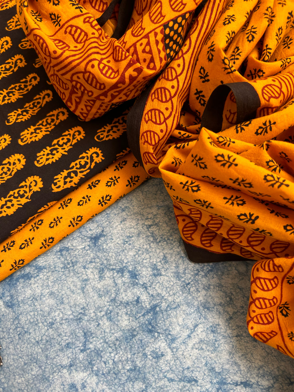 Natural Dyed Bagh Block Print Cotton Suit
