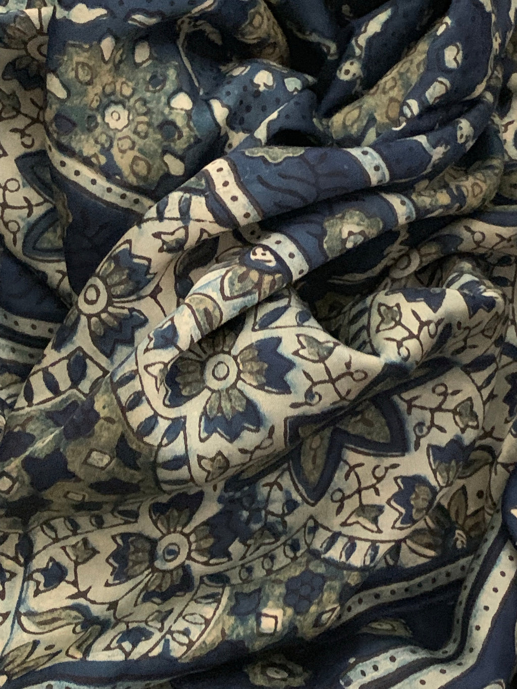 Modal silk Handblock Ajrakh Dupatta