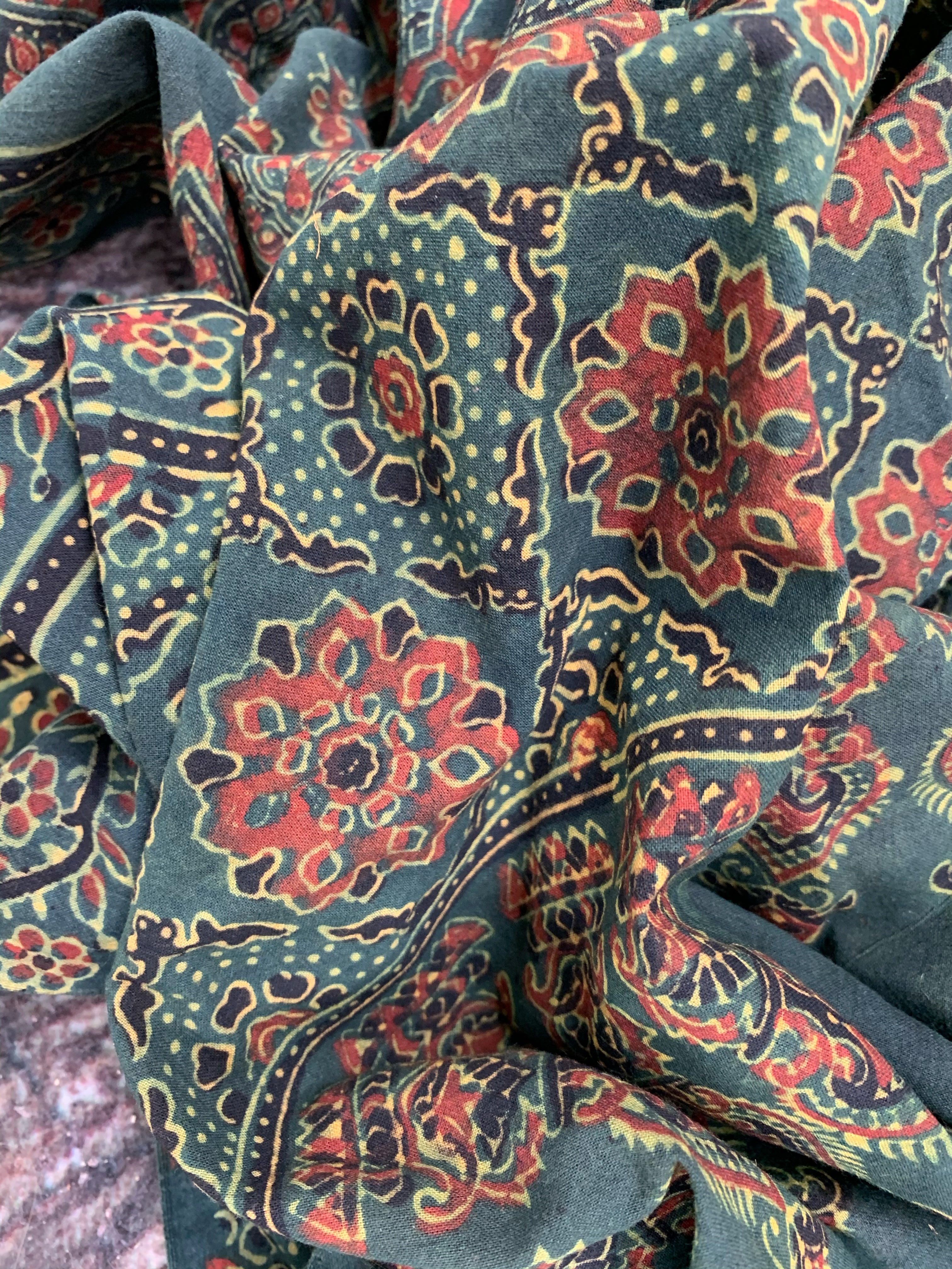 Handblock Ajrakh Cotton Suit