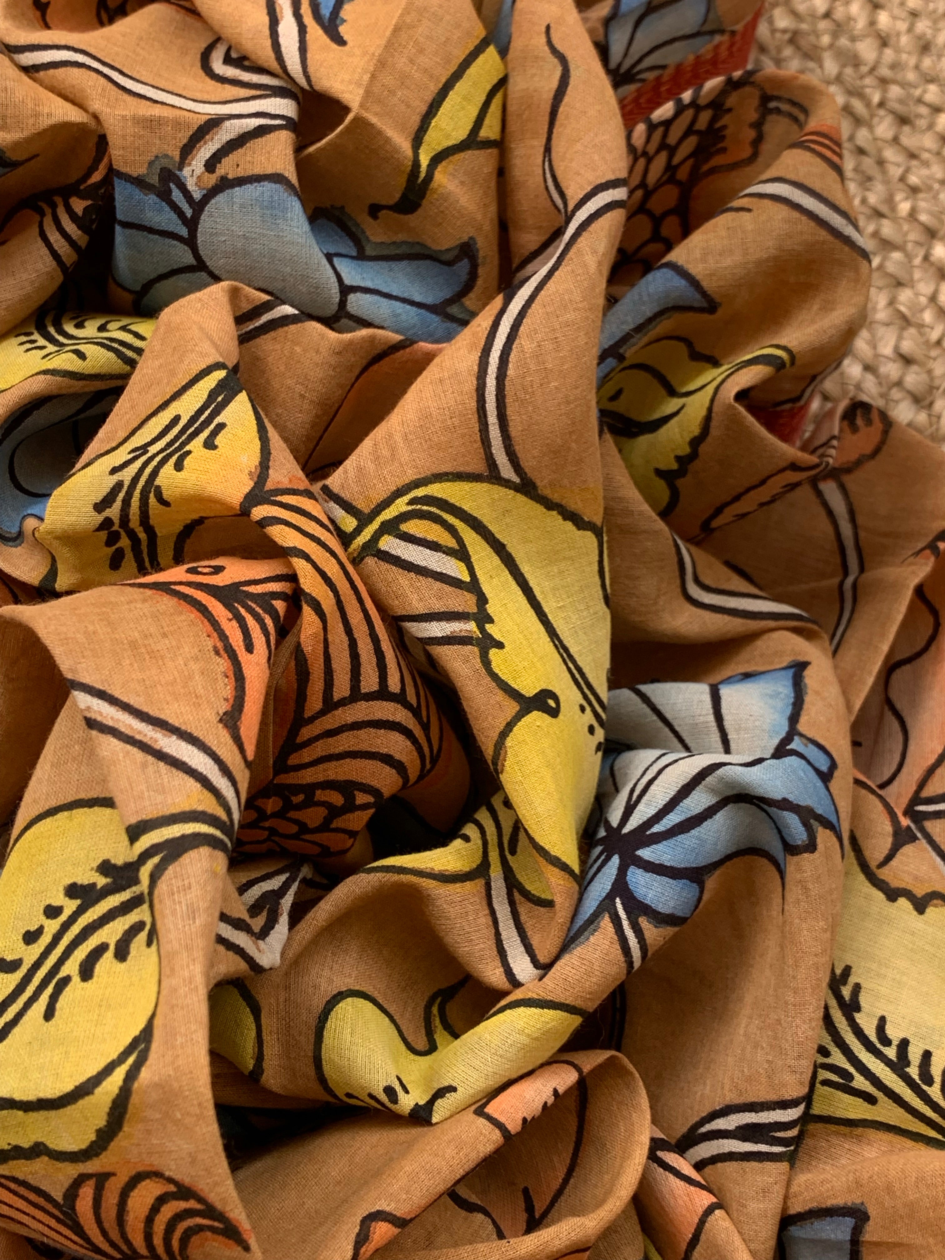 Handwoven Handcrafted Kalamkari Kurta Dupatta Set