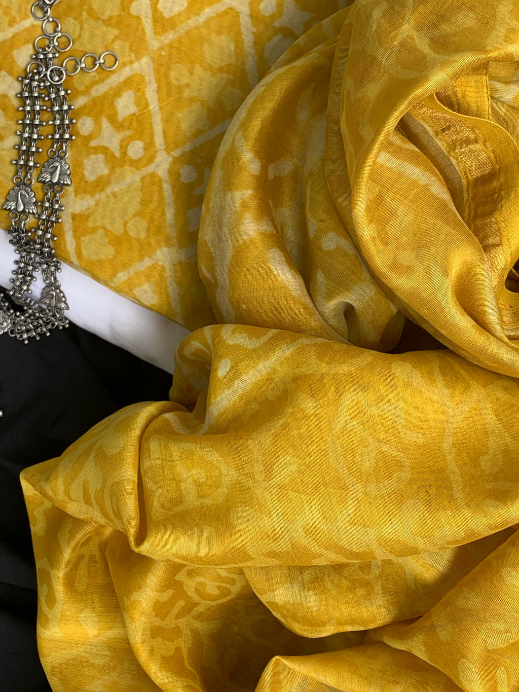 Handblock Chanderi Suit