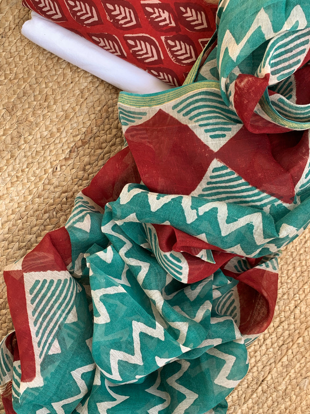 Handcrafted Cotton Chanderi Suit