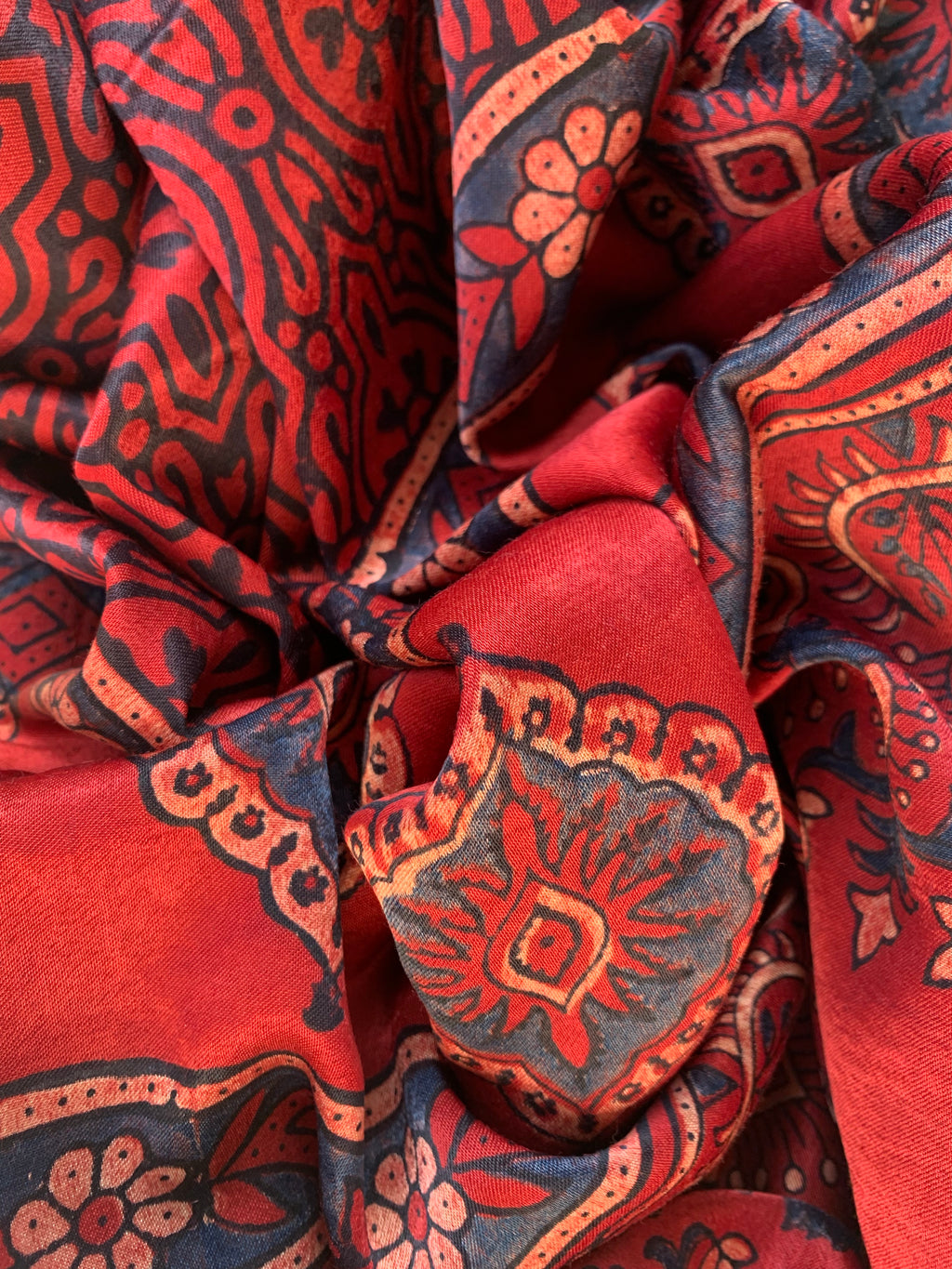 Hand Block Natural Dyes Ajrakh Mashru Silk Kurta Dupatta Set