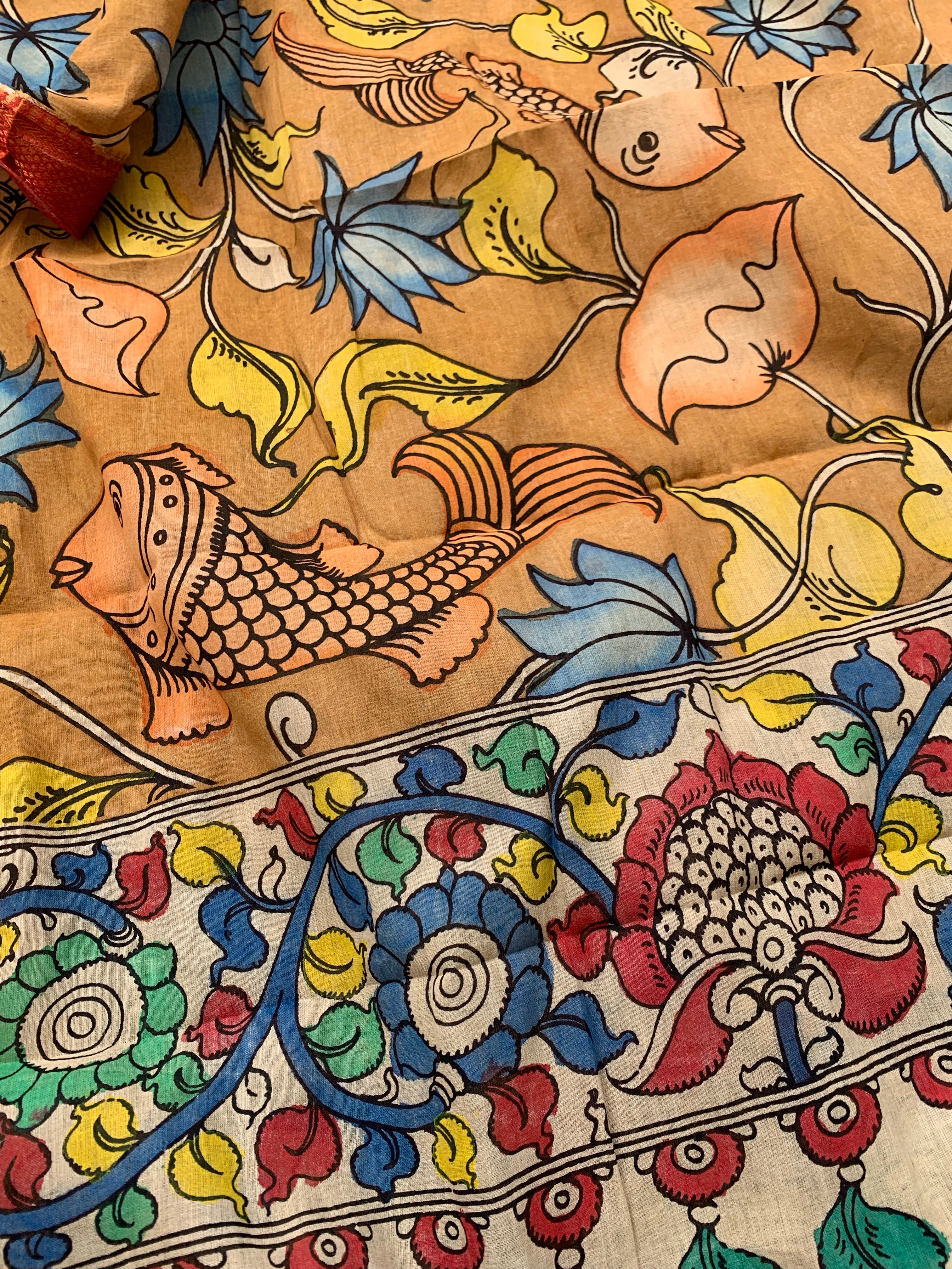 Handwoven Handcrafted Kalamkari Kurta Dupatta Set