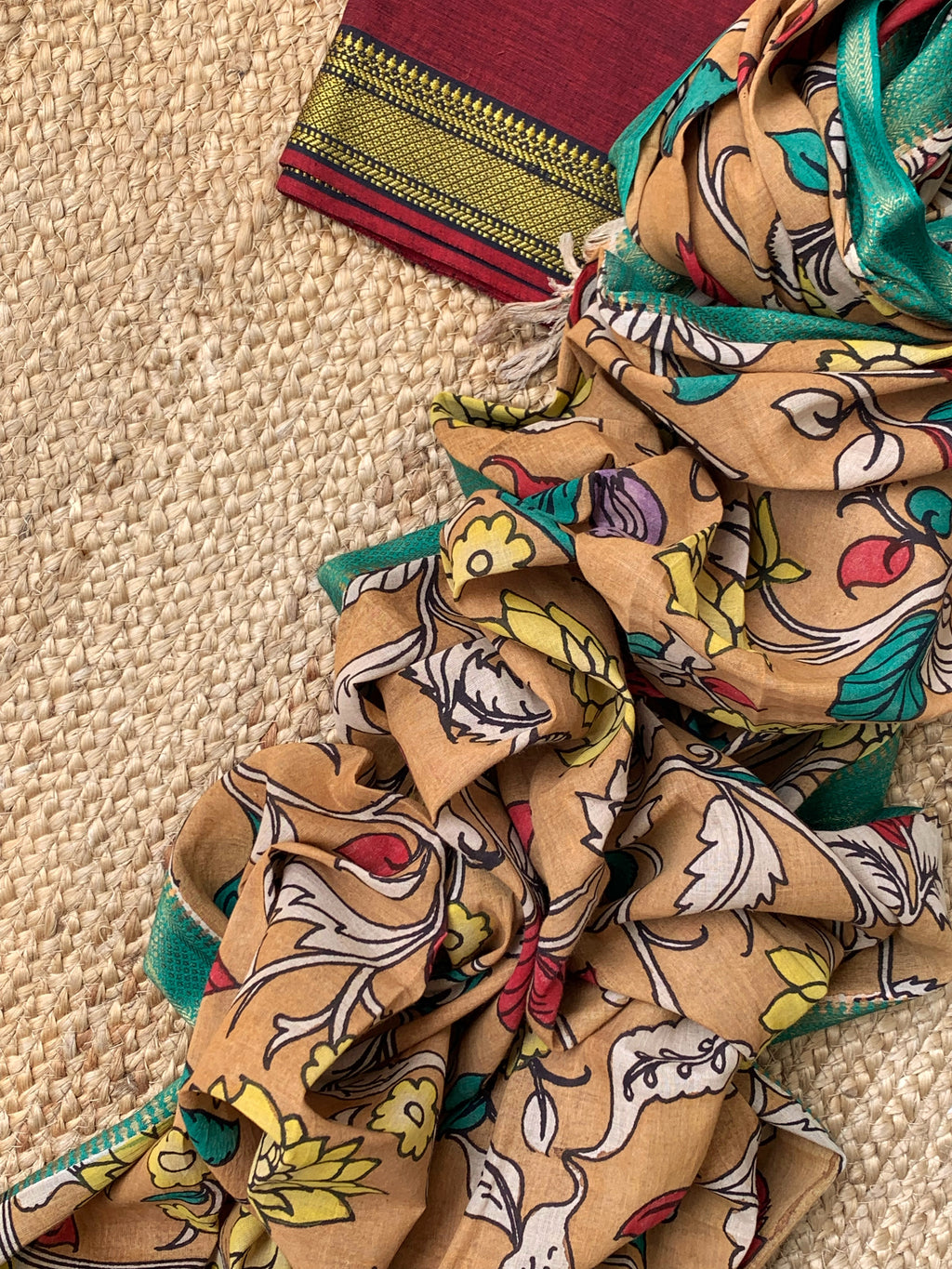 Handwoven Handcrafted Kalamkari Kurta Dupatta Set