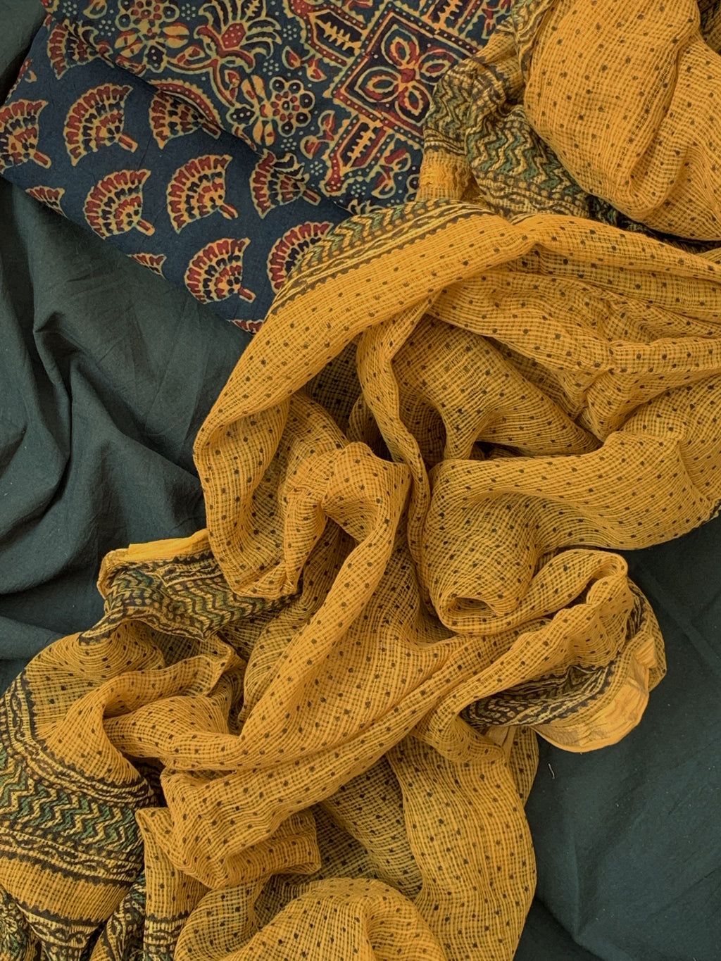 Handblock Ajrakh Cotton Kota Suit