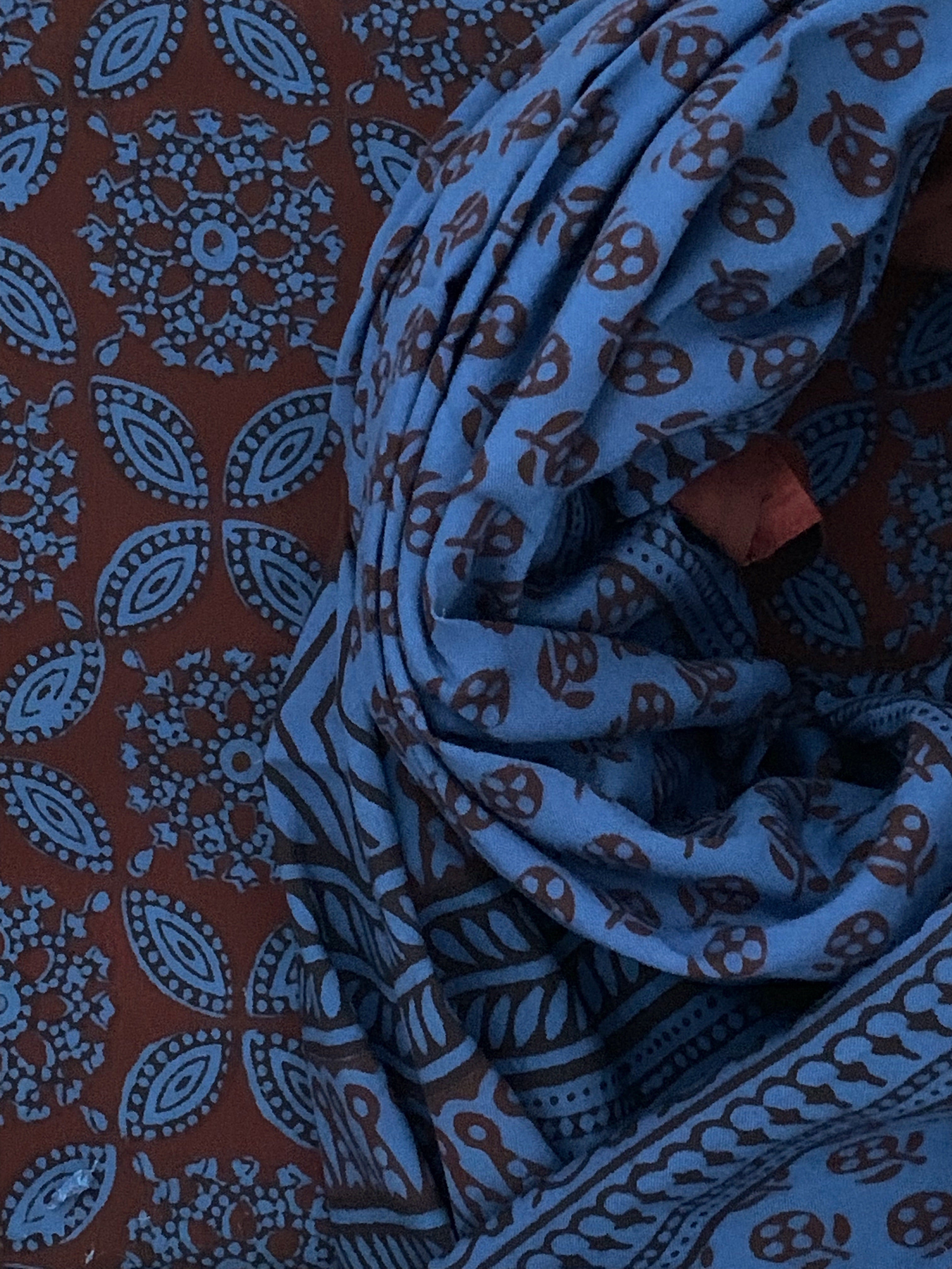Natural Dyed Bagh Handblock Cotton Suit