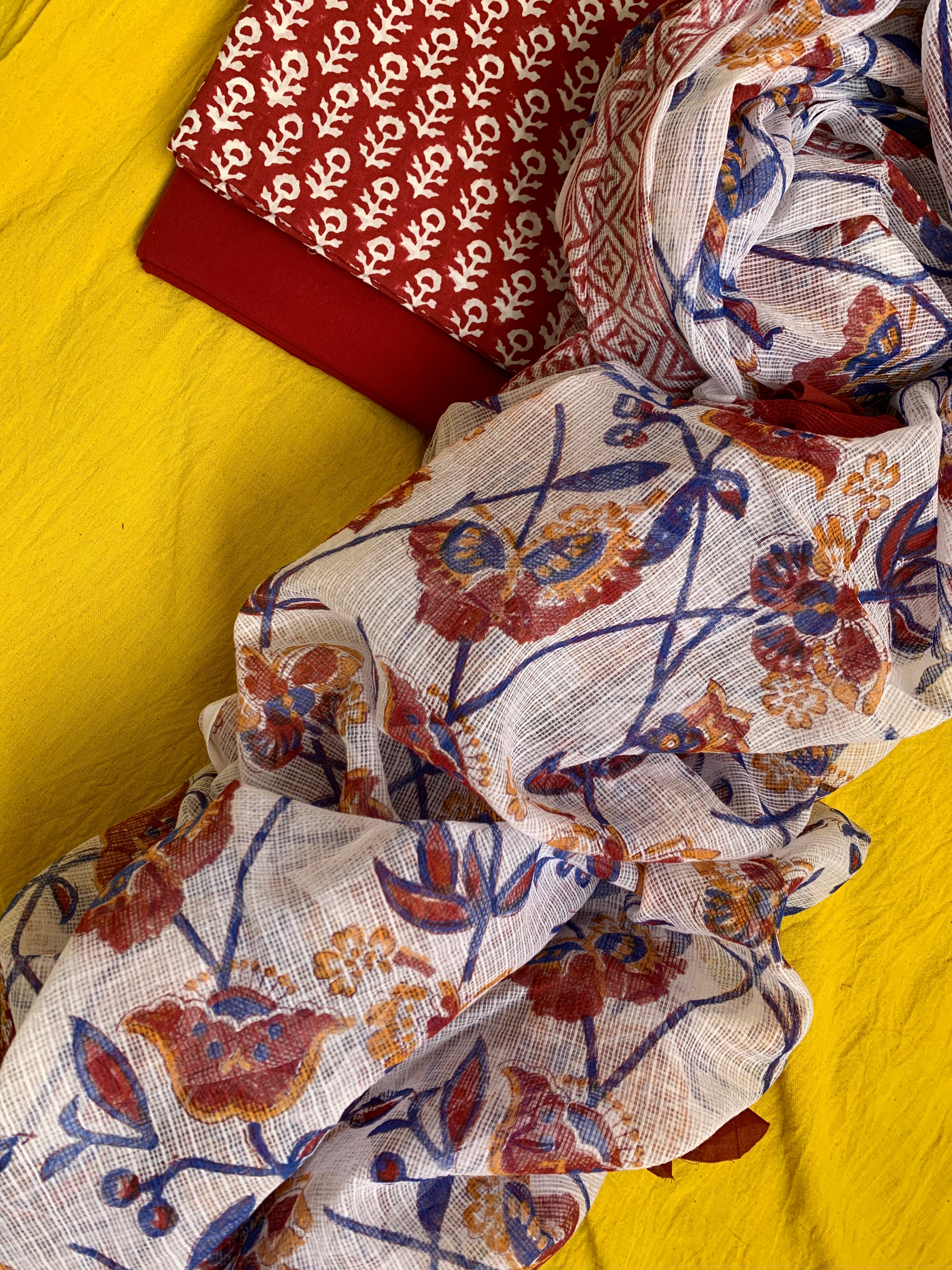 Handcrafted Cotton Kota Dupatta Suit