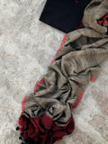 Handwoven Tussar Silk Cotton Bhujodi Kurta Dupatta Set