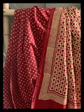 Red Handblock Printed Cotton Saree