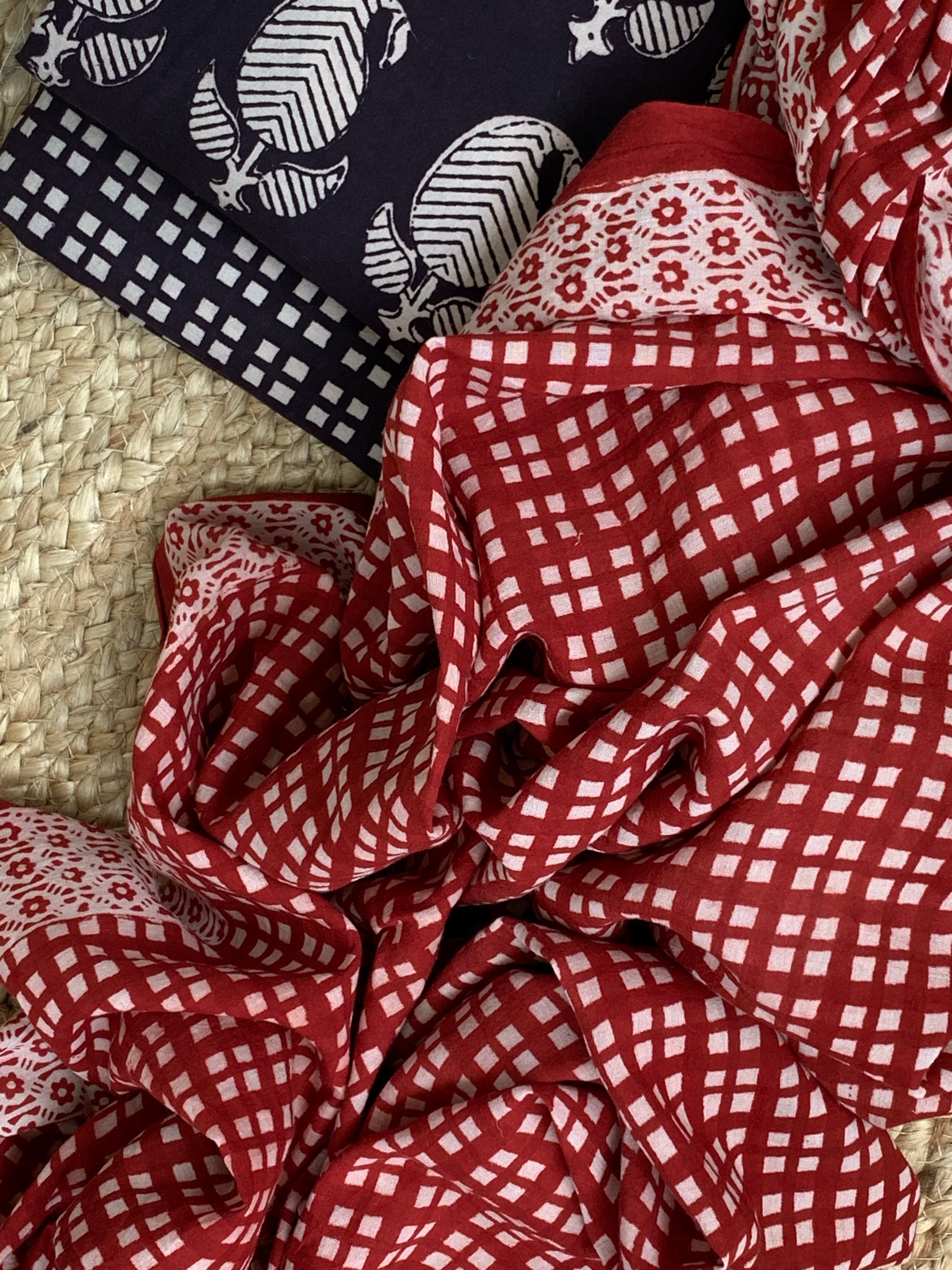 Natural Dyed Bagh Handblock Cotton Suit