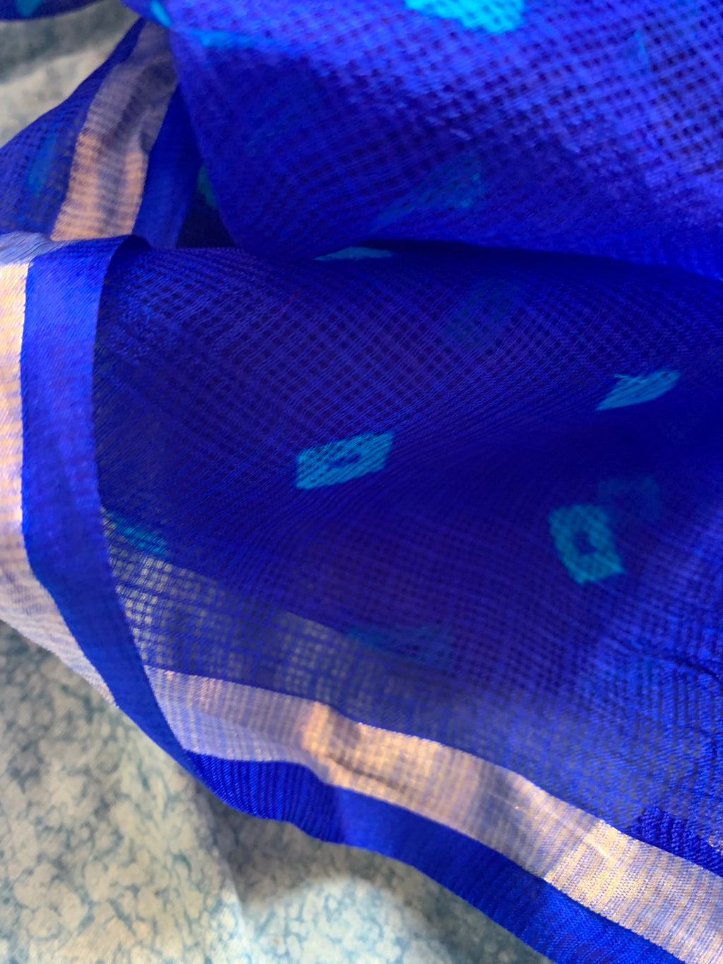 Handcrafted Tie-Dye Silk Kota Doria Dupatta