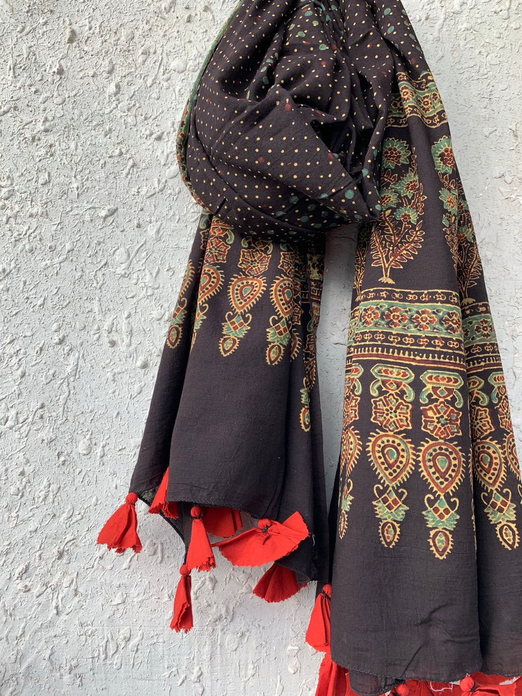Handblock Ajrakh Dupatta