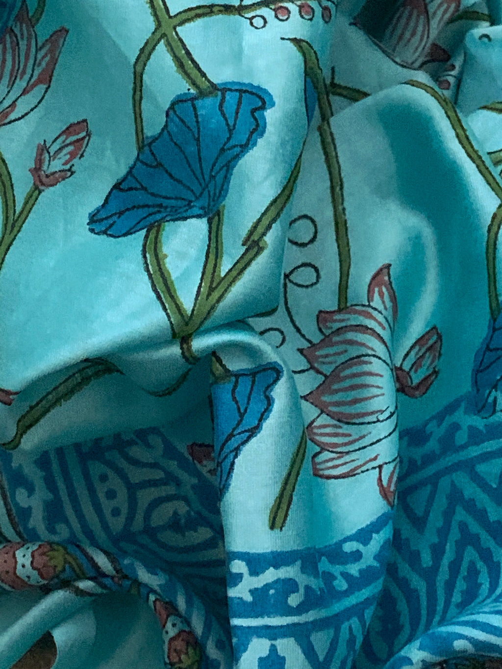 Blue Handcrafted Cotton Chanderi Suit