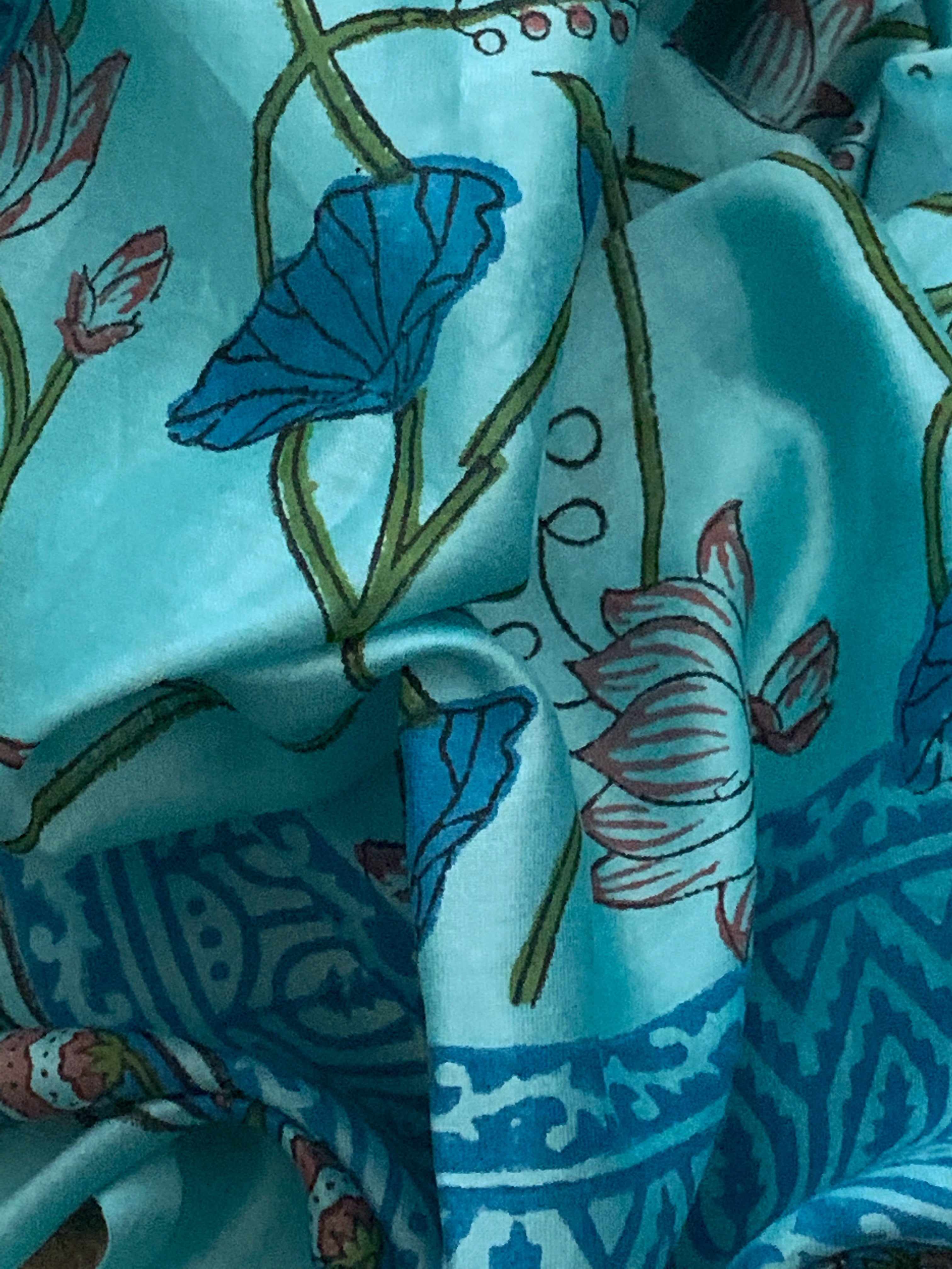 Blue Handcrafted Cotton Chanderi Suit