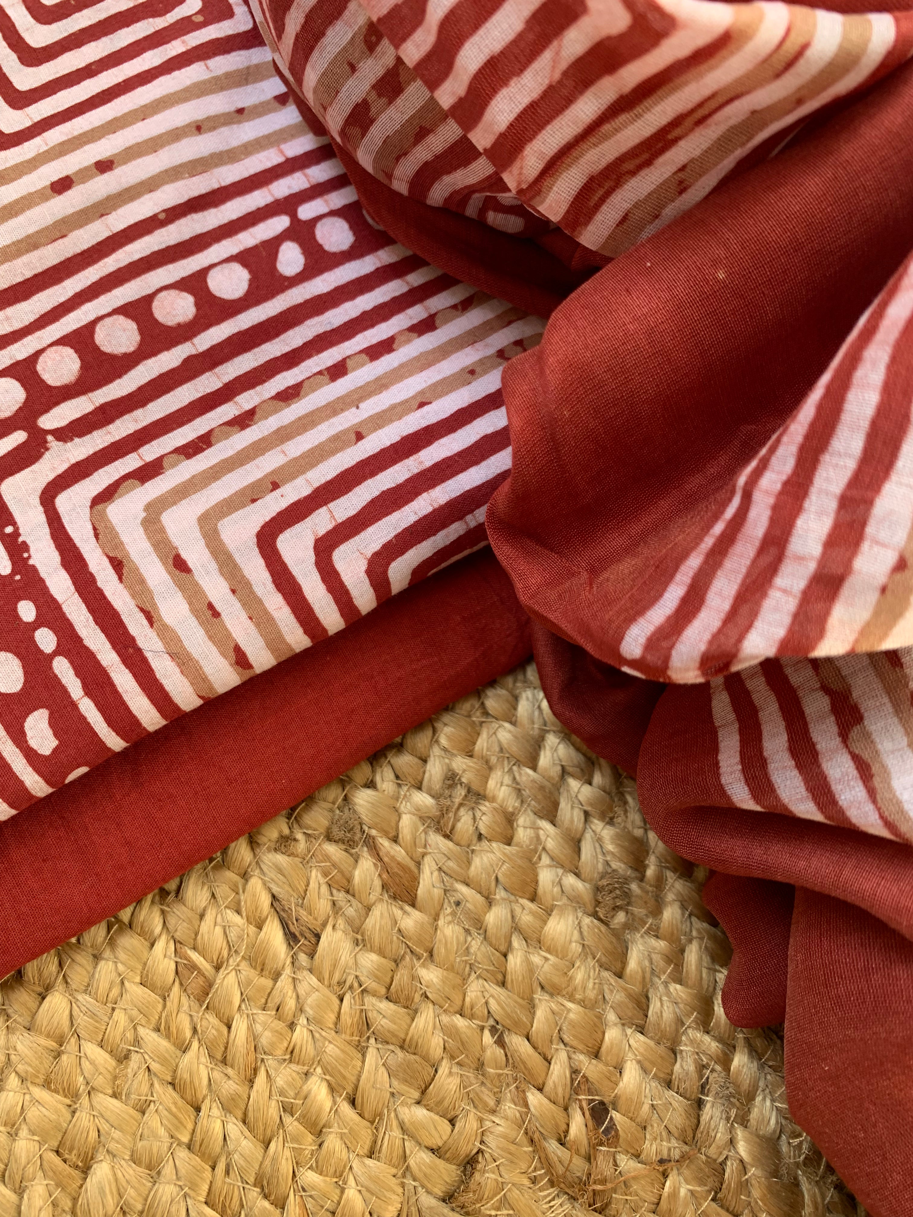 Handblock Batik Cotton Chanderi Suit