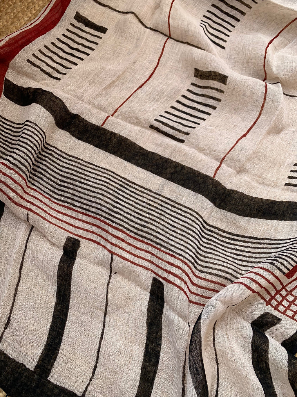 Handcrafted Linen Kurta Dupatta Set