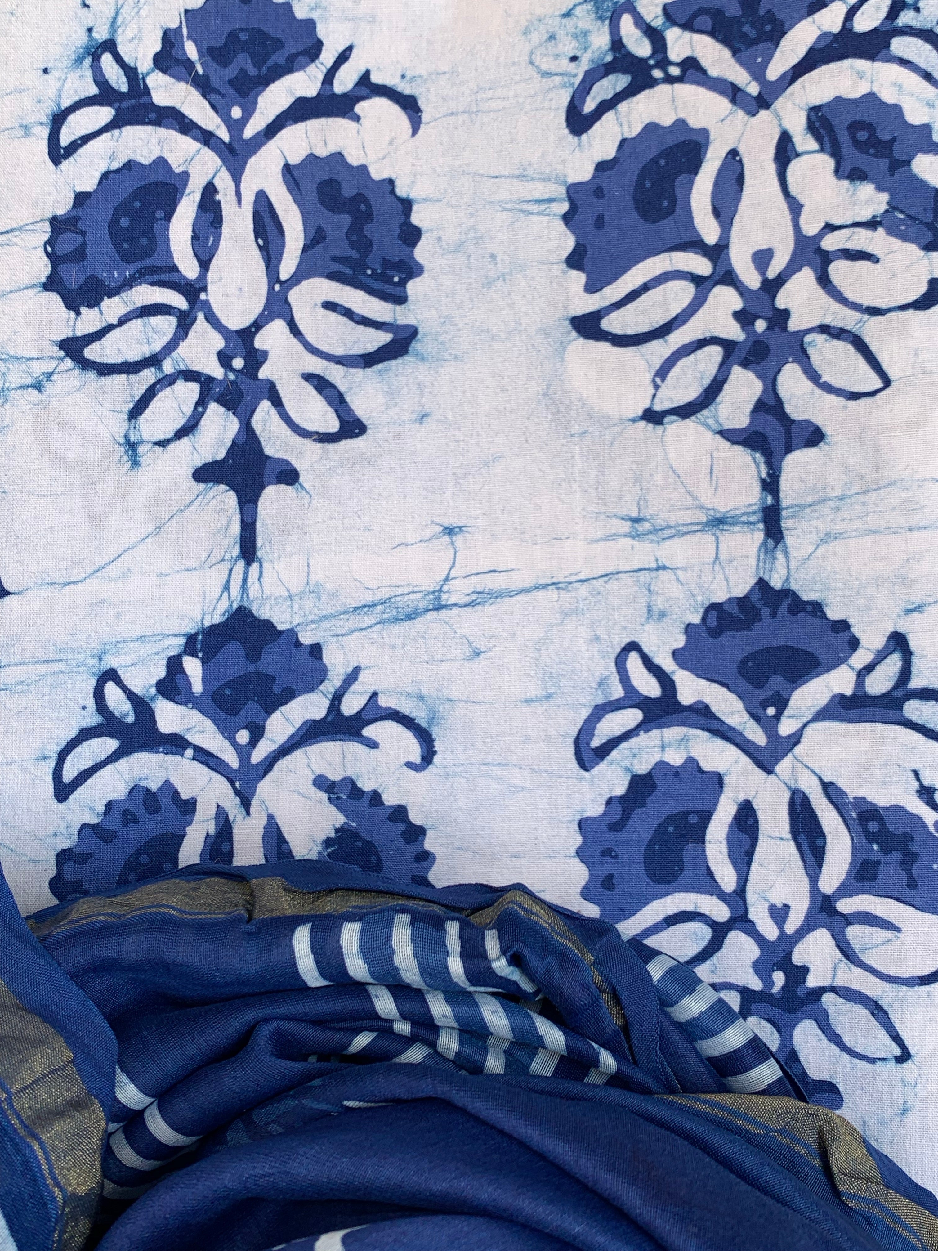 Handblock Batik Cotton Chanderi Suit