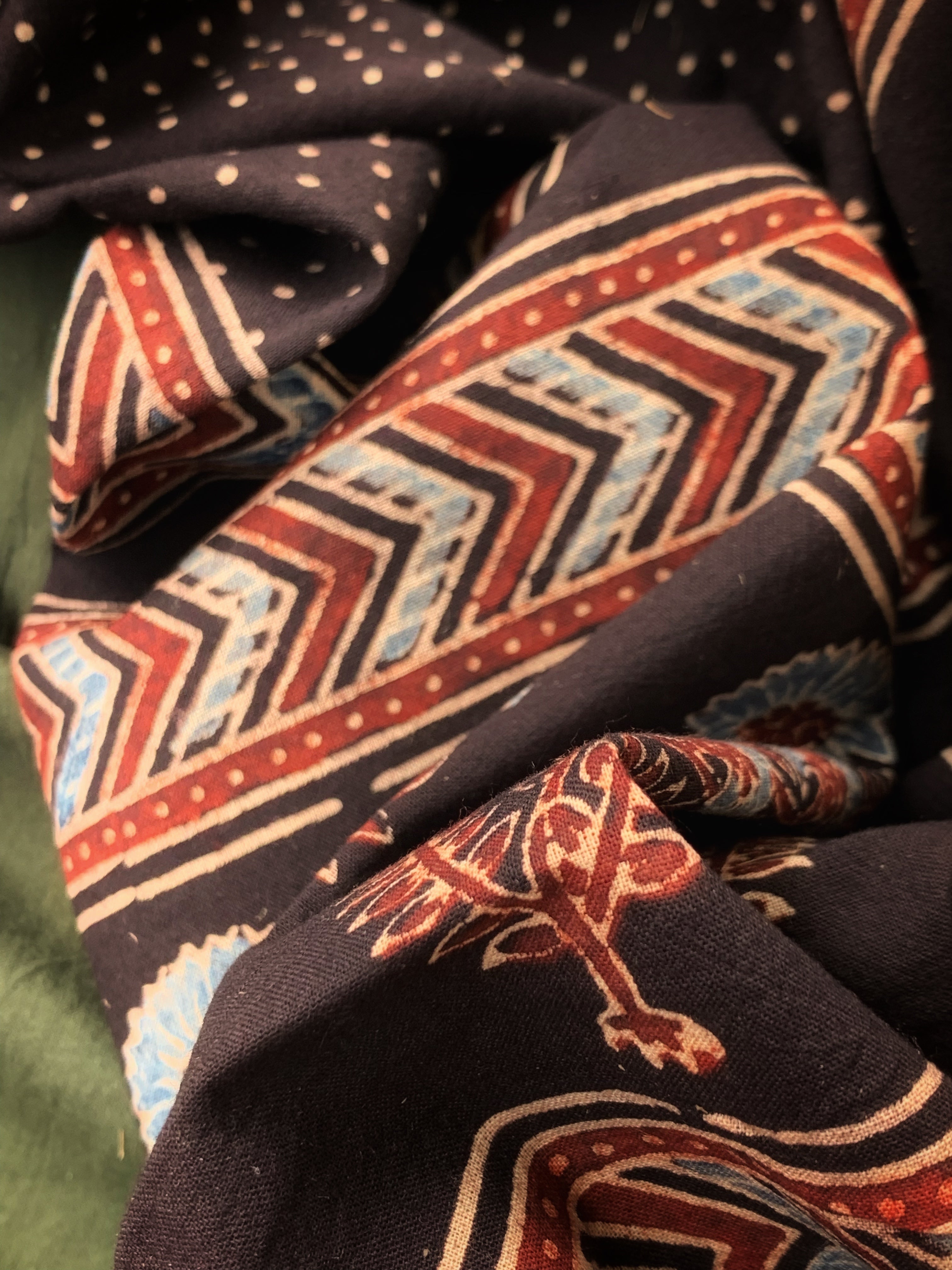 Handblock Ajrakh Cotton Suit