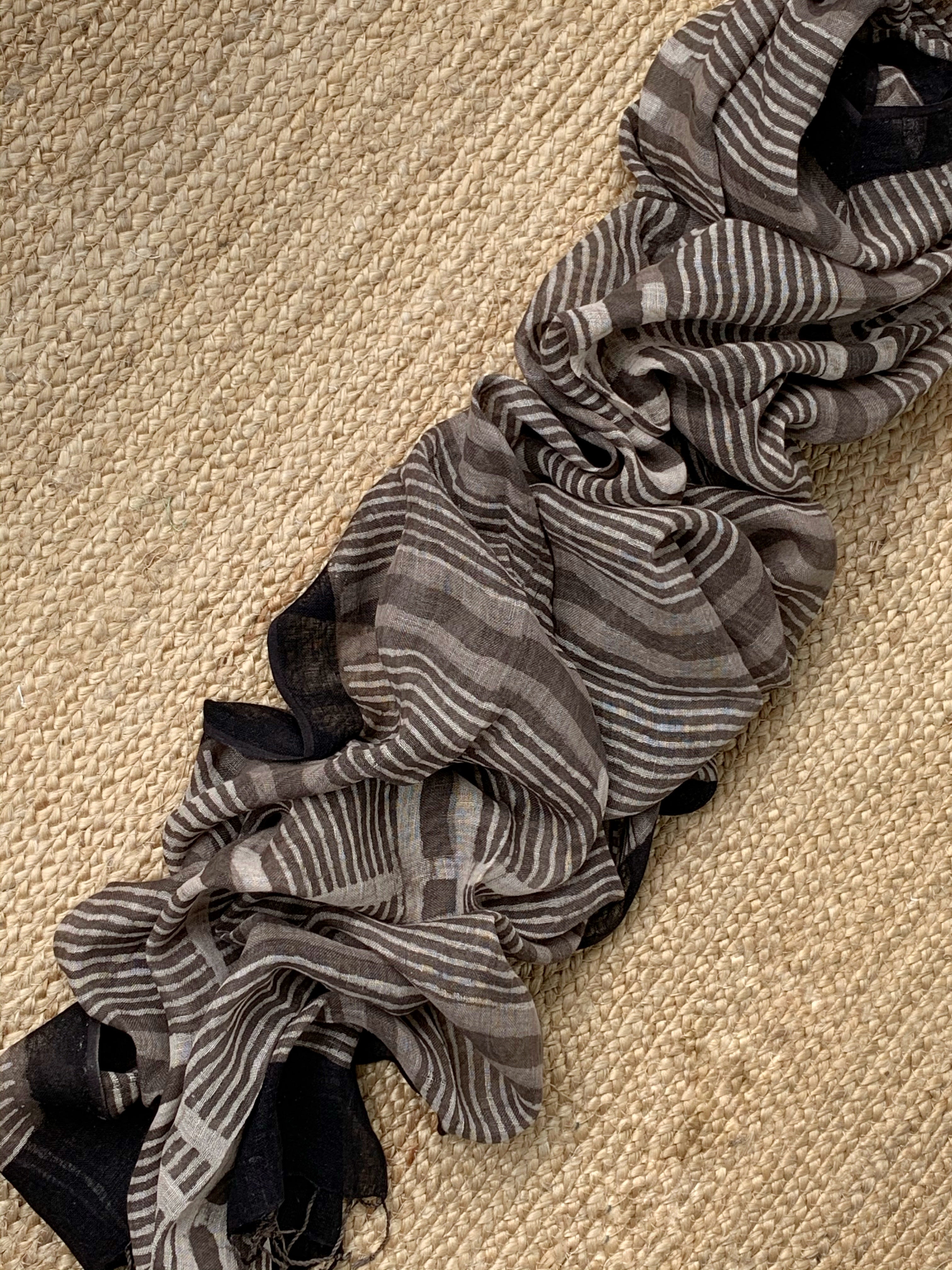 Handblock Printed Linen Dupatta