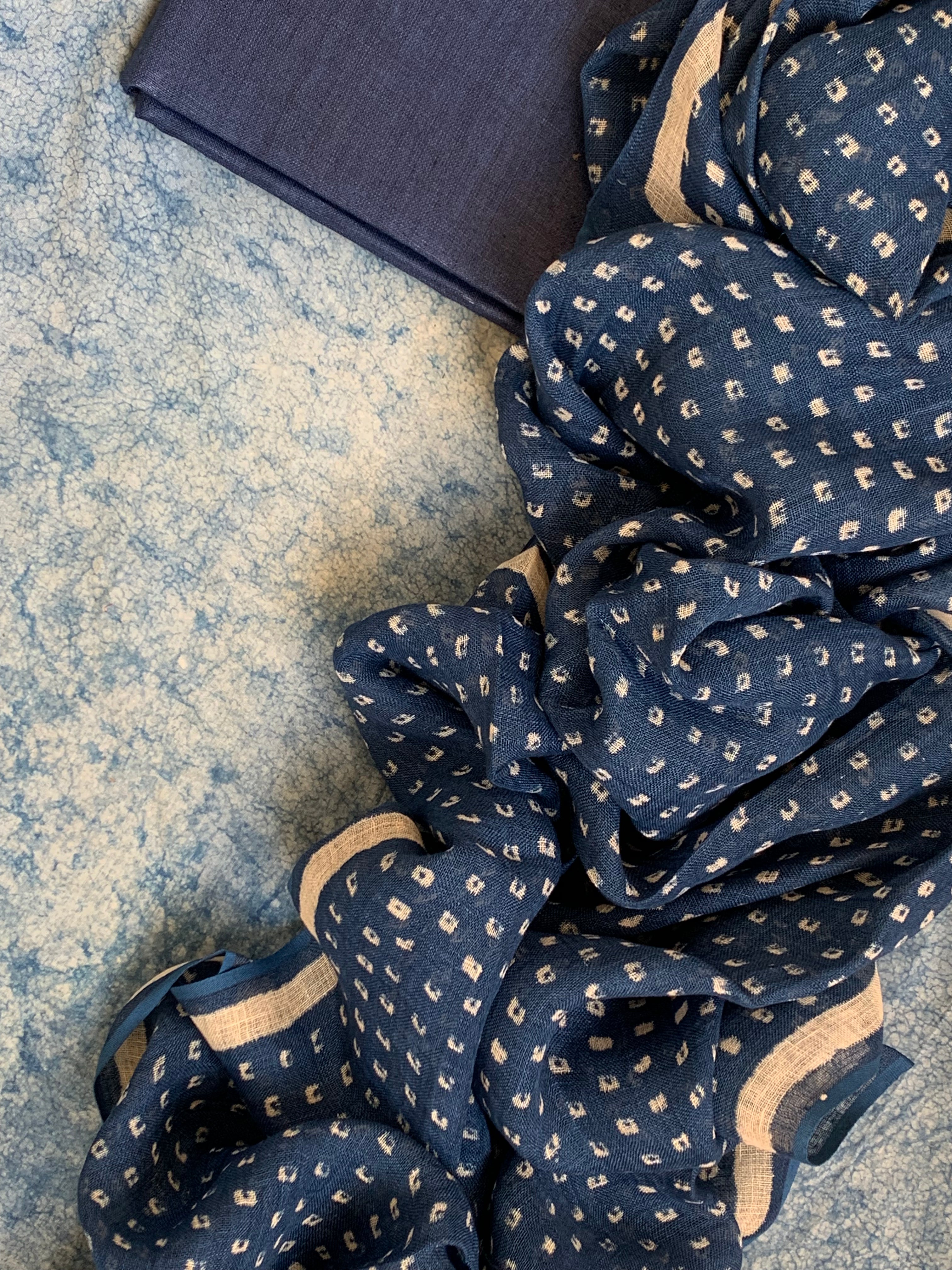 Handcrafted Linen Kurta Dupatta Set