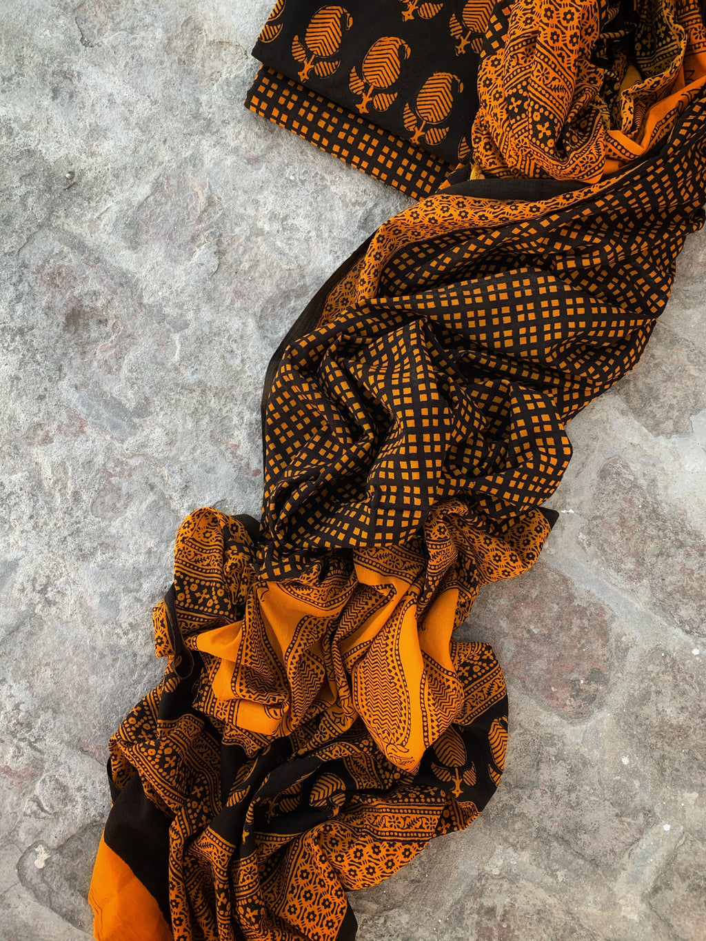 Natural Dyed Bagh Handblock Cotton Suit