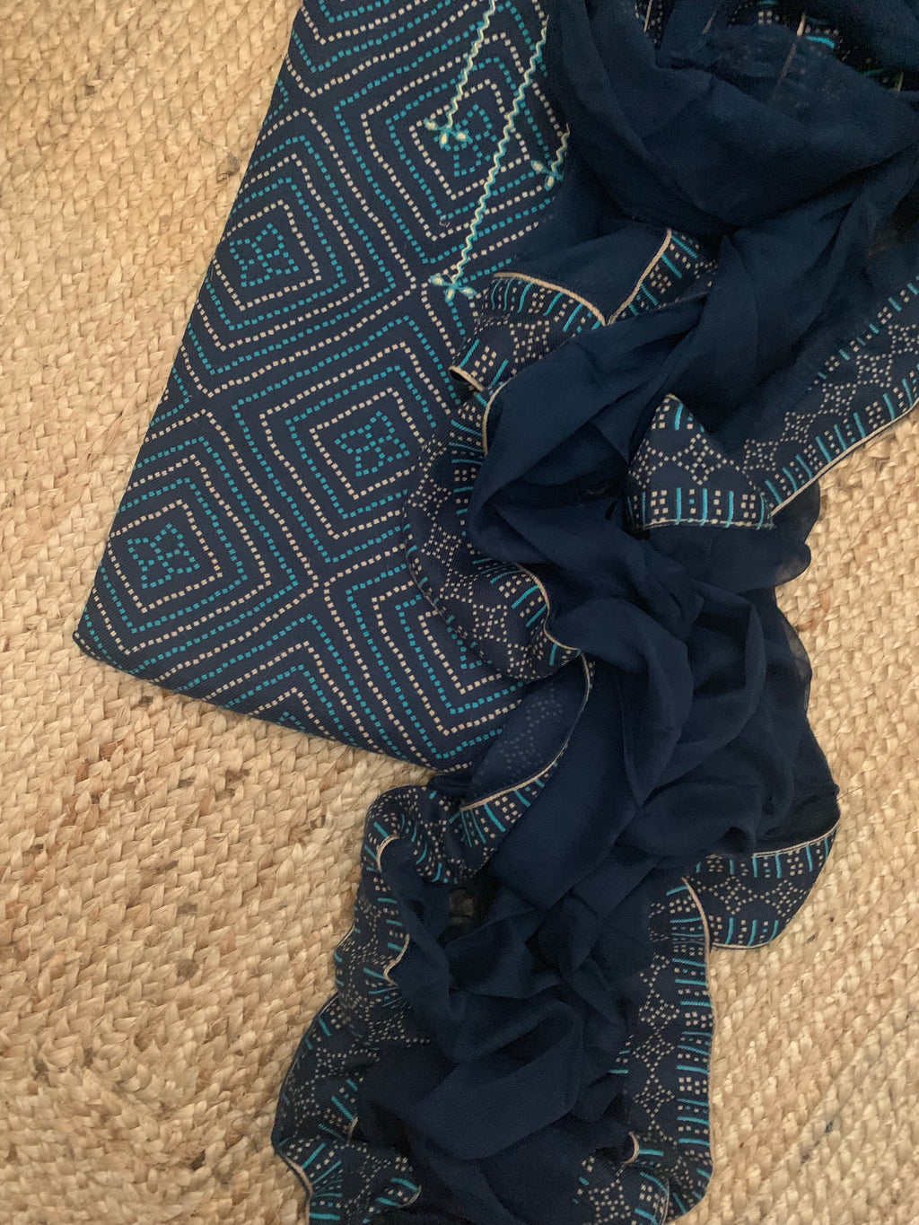 Royal Blue Wool Pashmina Suit