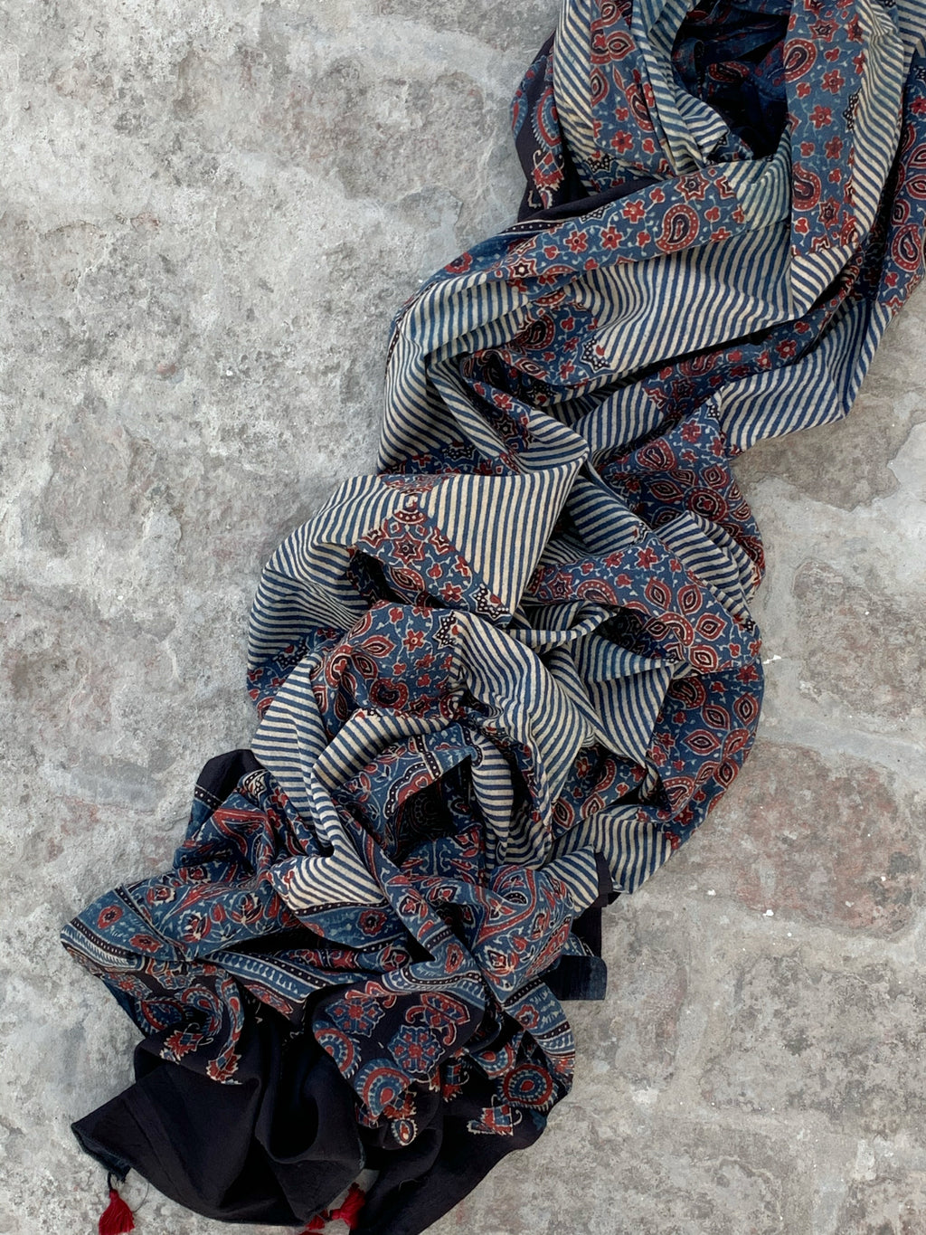 Handblock Ajrakh Dupatta