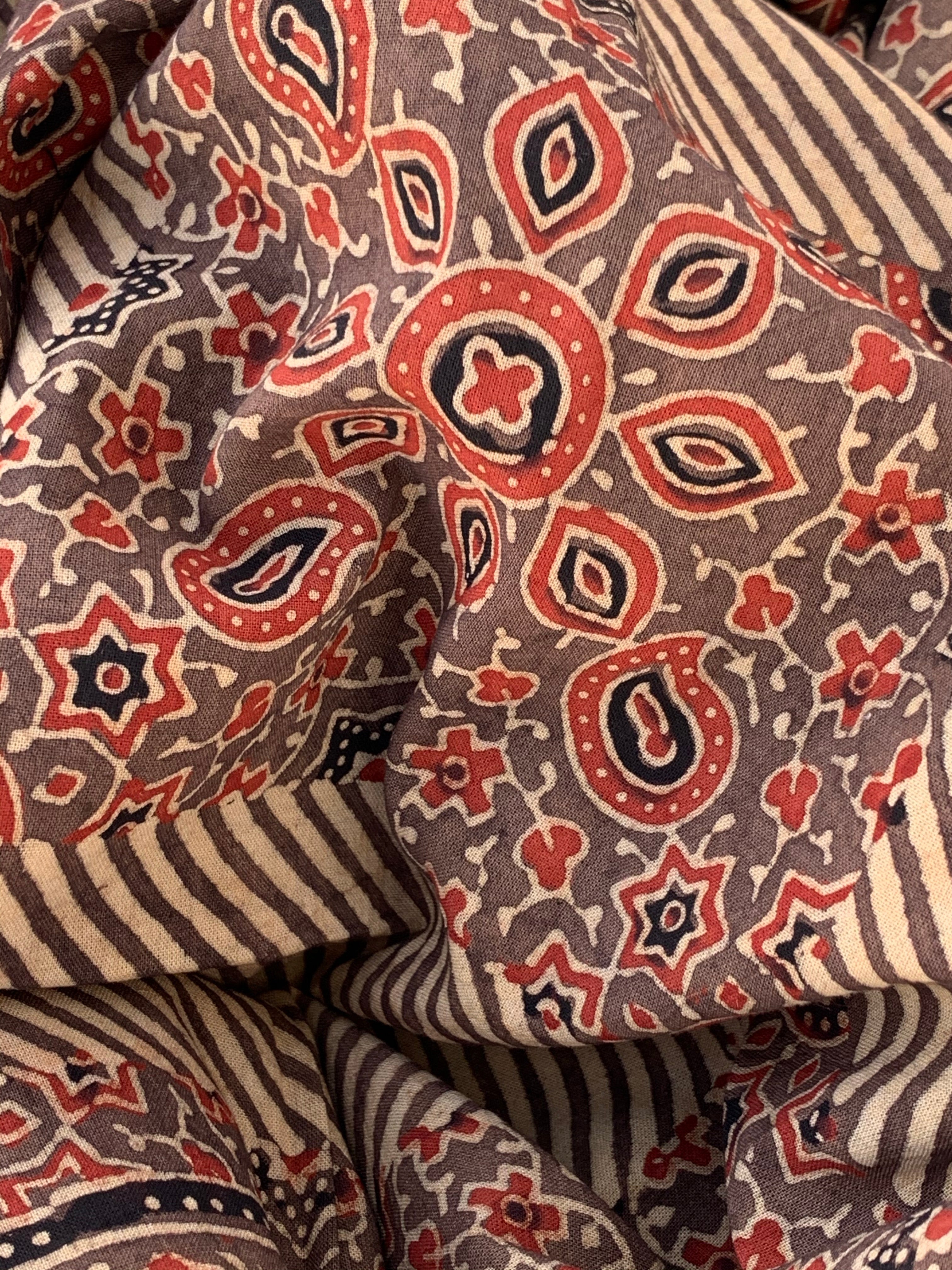Handblock Ajrakh Dupatta