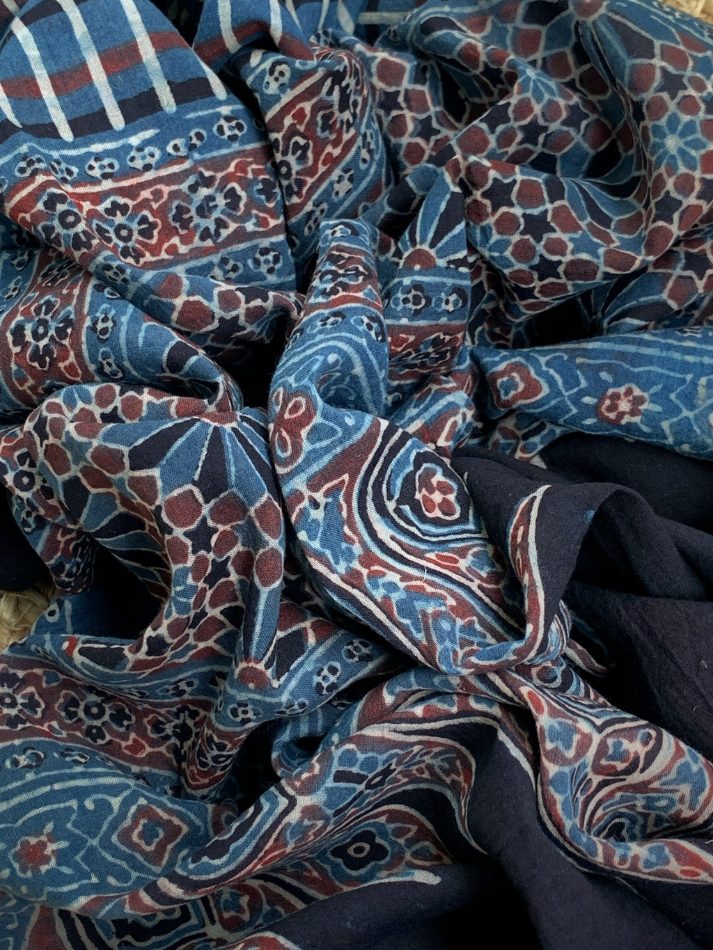 Handcrafted Bandhani Ajrakh Cotton Suit