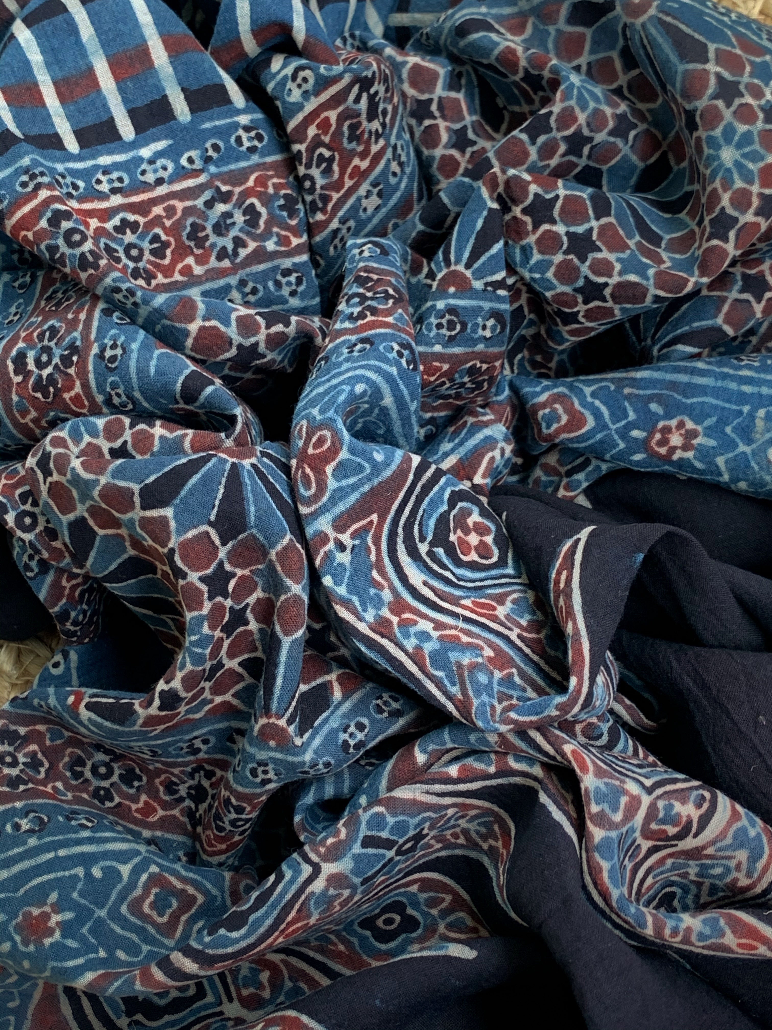 Handcrafted Bandhani Ajrakh Cotton Suit