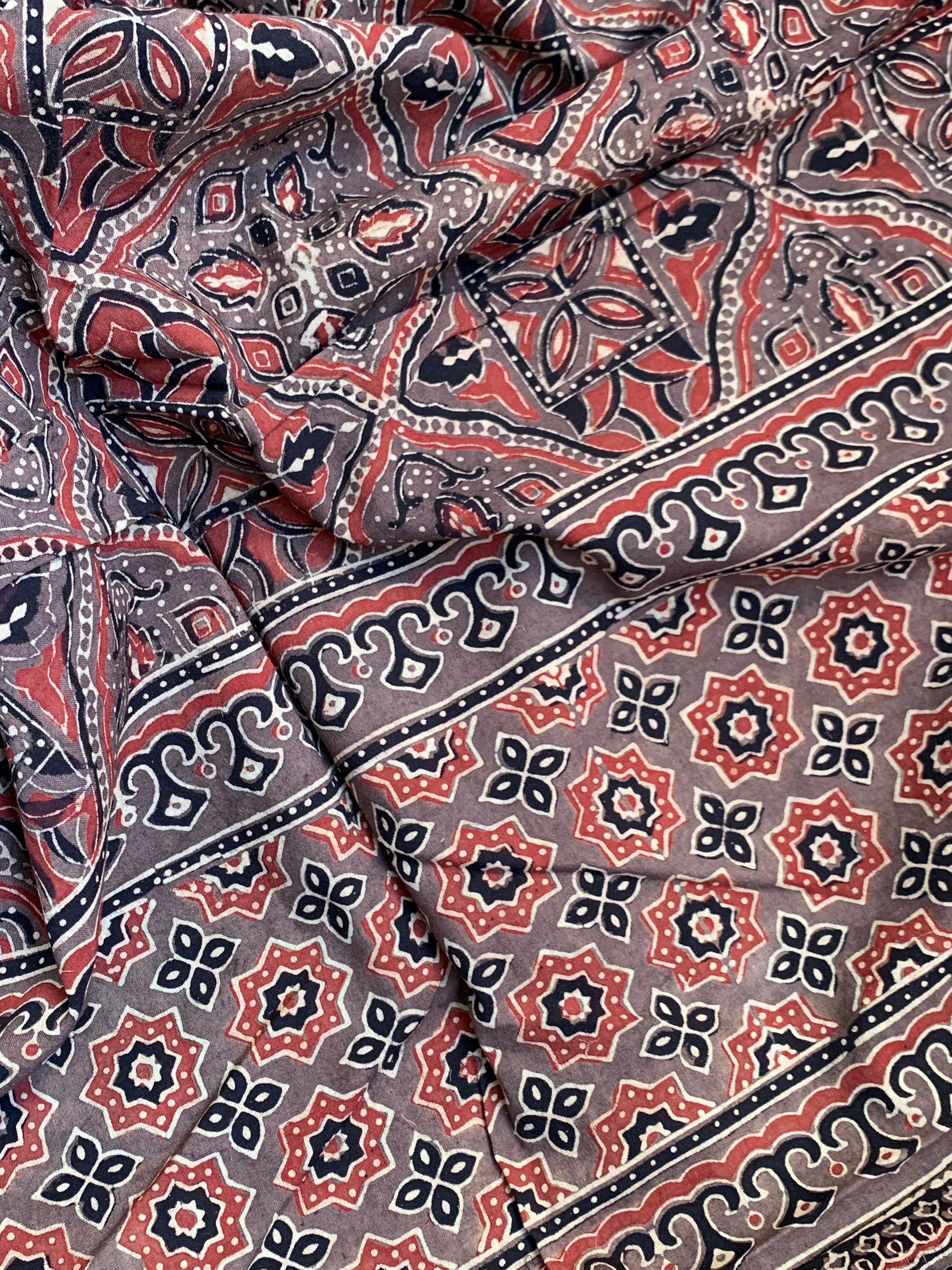 Natural Dyes Handblock Ajrakh Cotton Suit