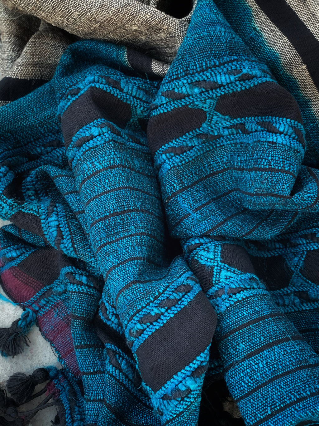 Handwoven Tussar Silk Cotton Bhujodi Kurta Dupatta Set