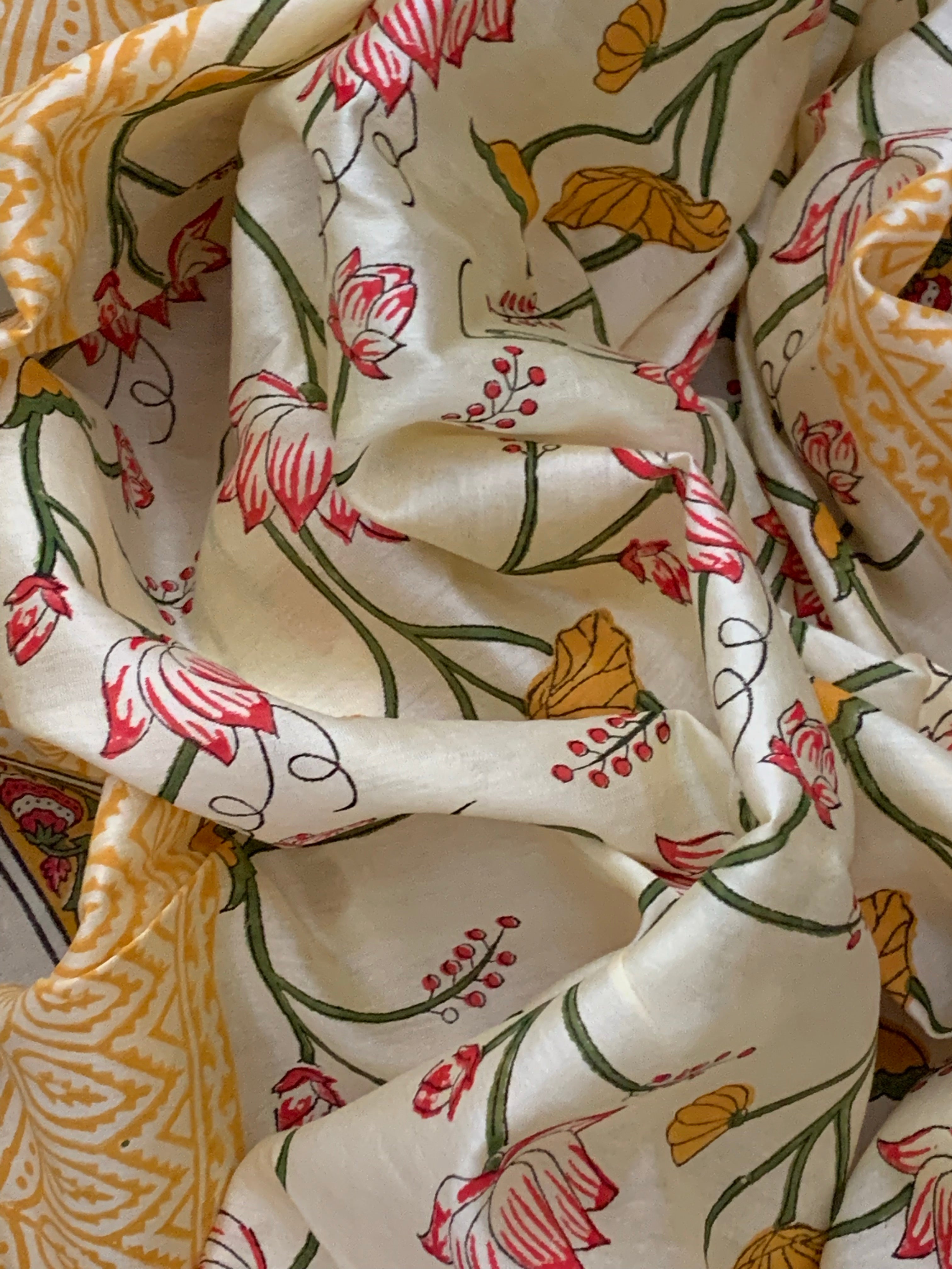 Pastel Yellow Handcrafted Cotton Chanderi Suit
