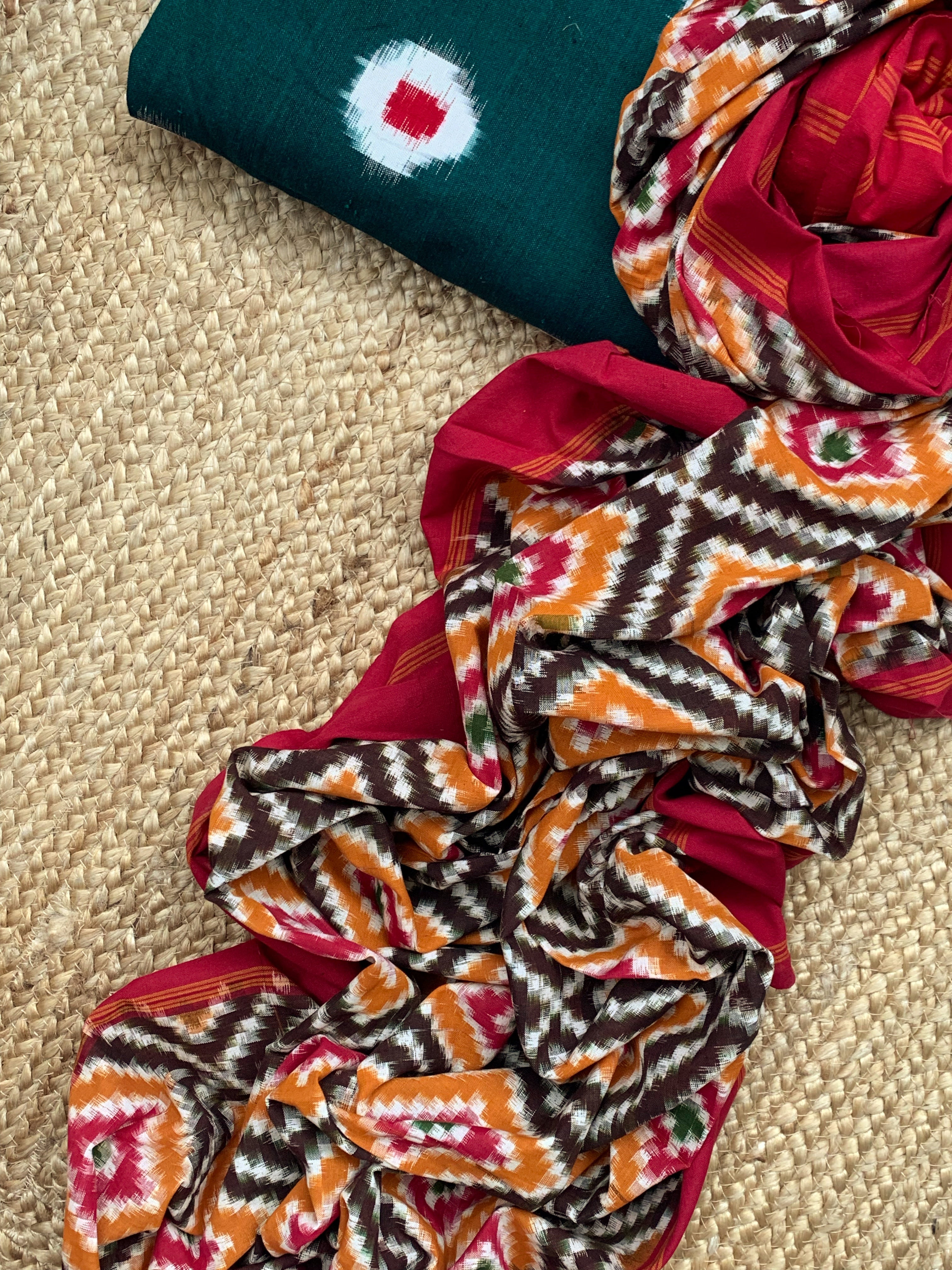 Handwoven Double Ikat Kurta Dupatta Set