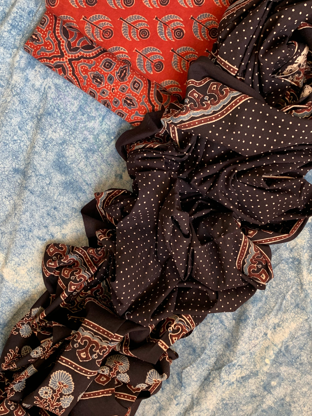 Natural Dyes Handblock Ajrakh Cotton Suit
