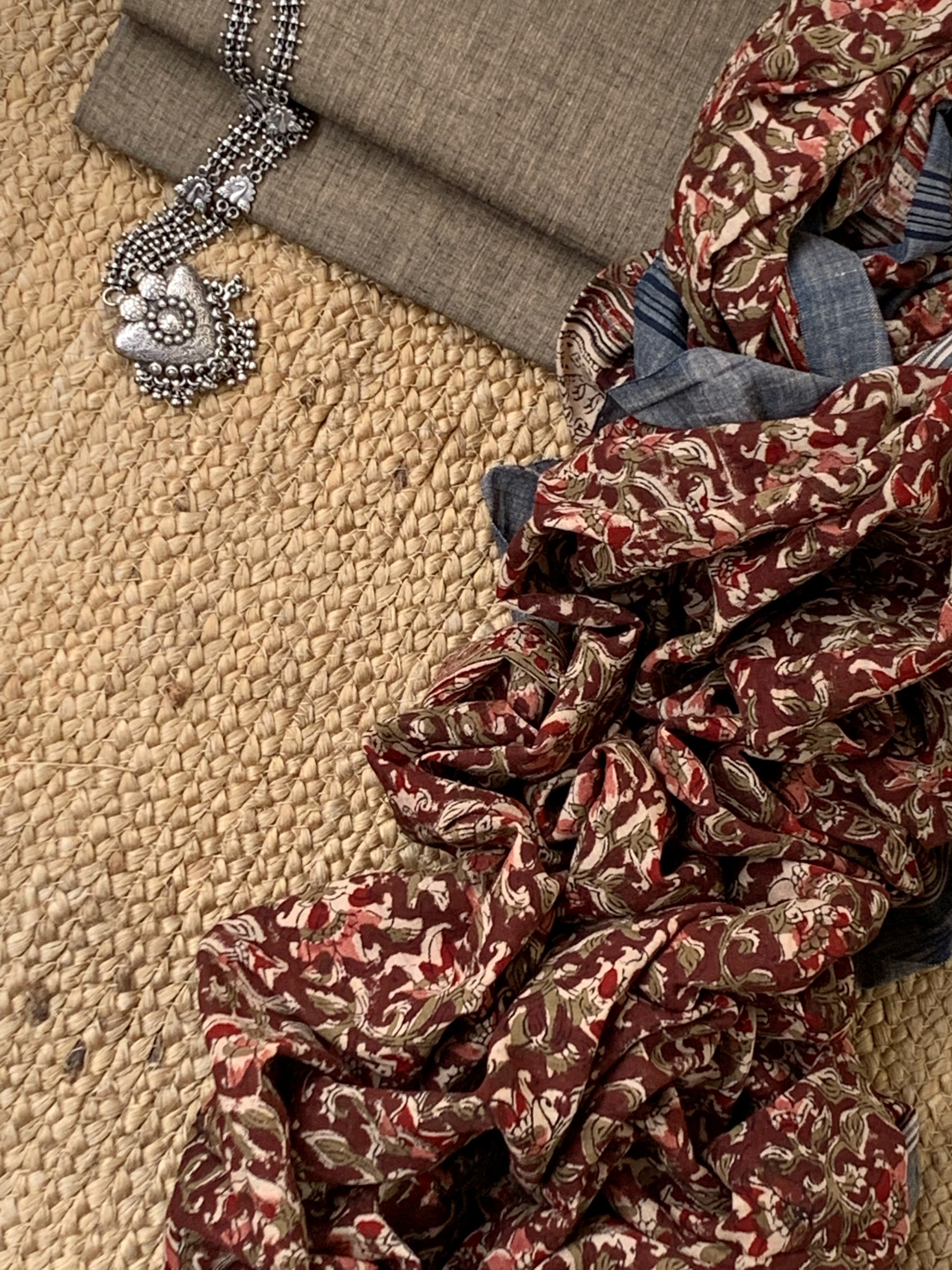 Handwoven Handcrafted Kalamkari Kurta Dupatta Set
