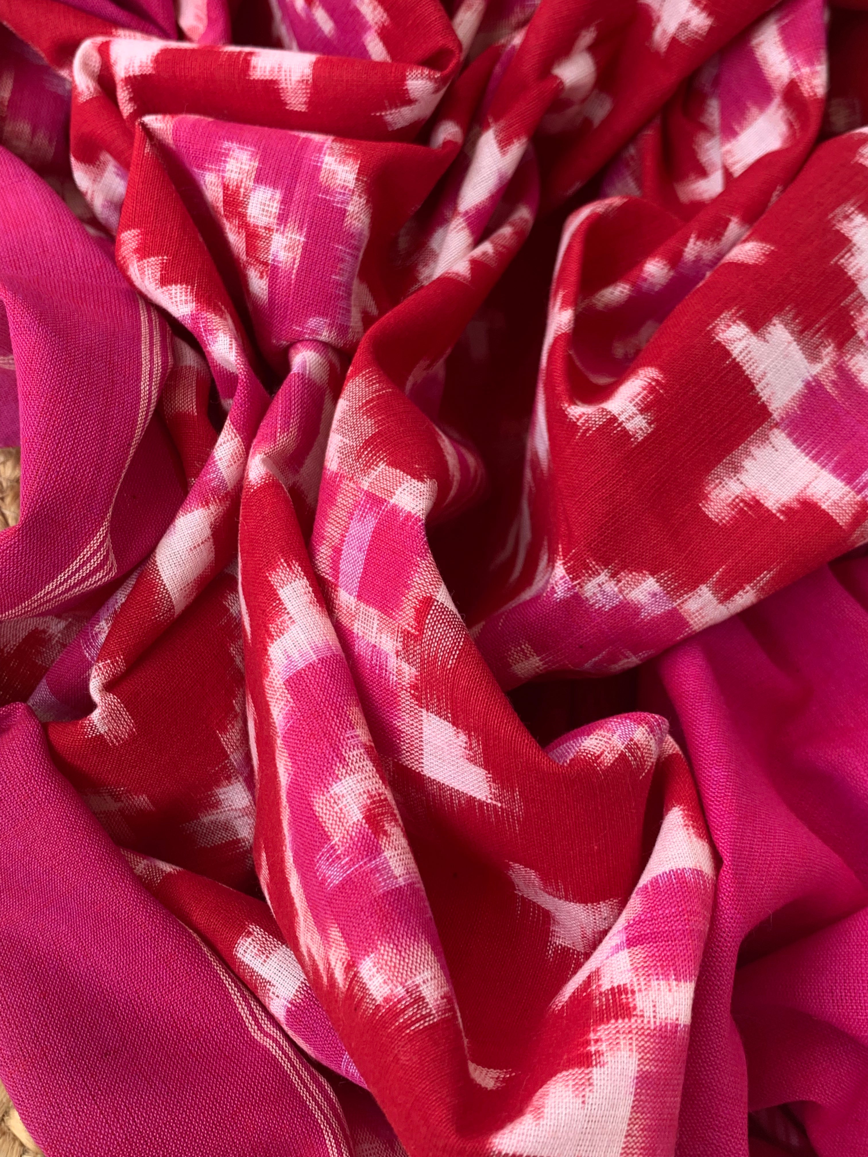 Handwoven Double Ikat Kurta Telia Dupatta Set