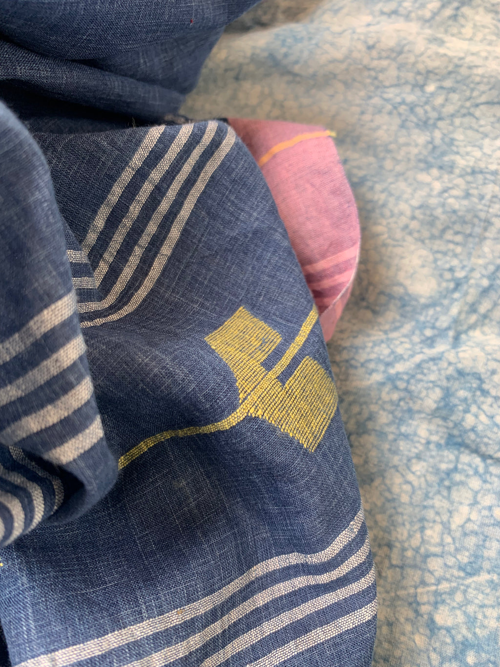 Neel Zari- Handwoven Bengal Jamdani Kurta Dupatta set