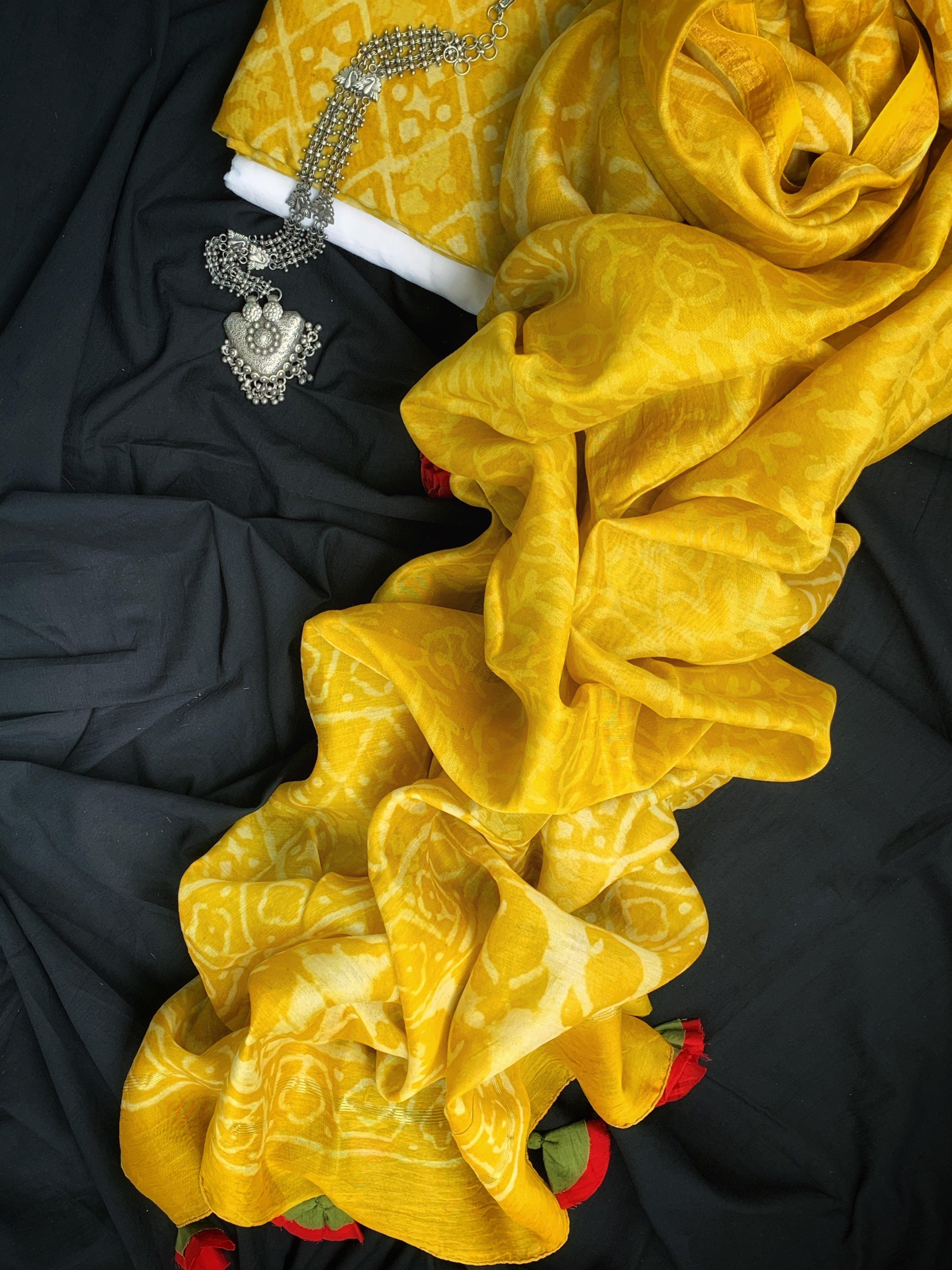 Handblock Chanderi Suit
