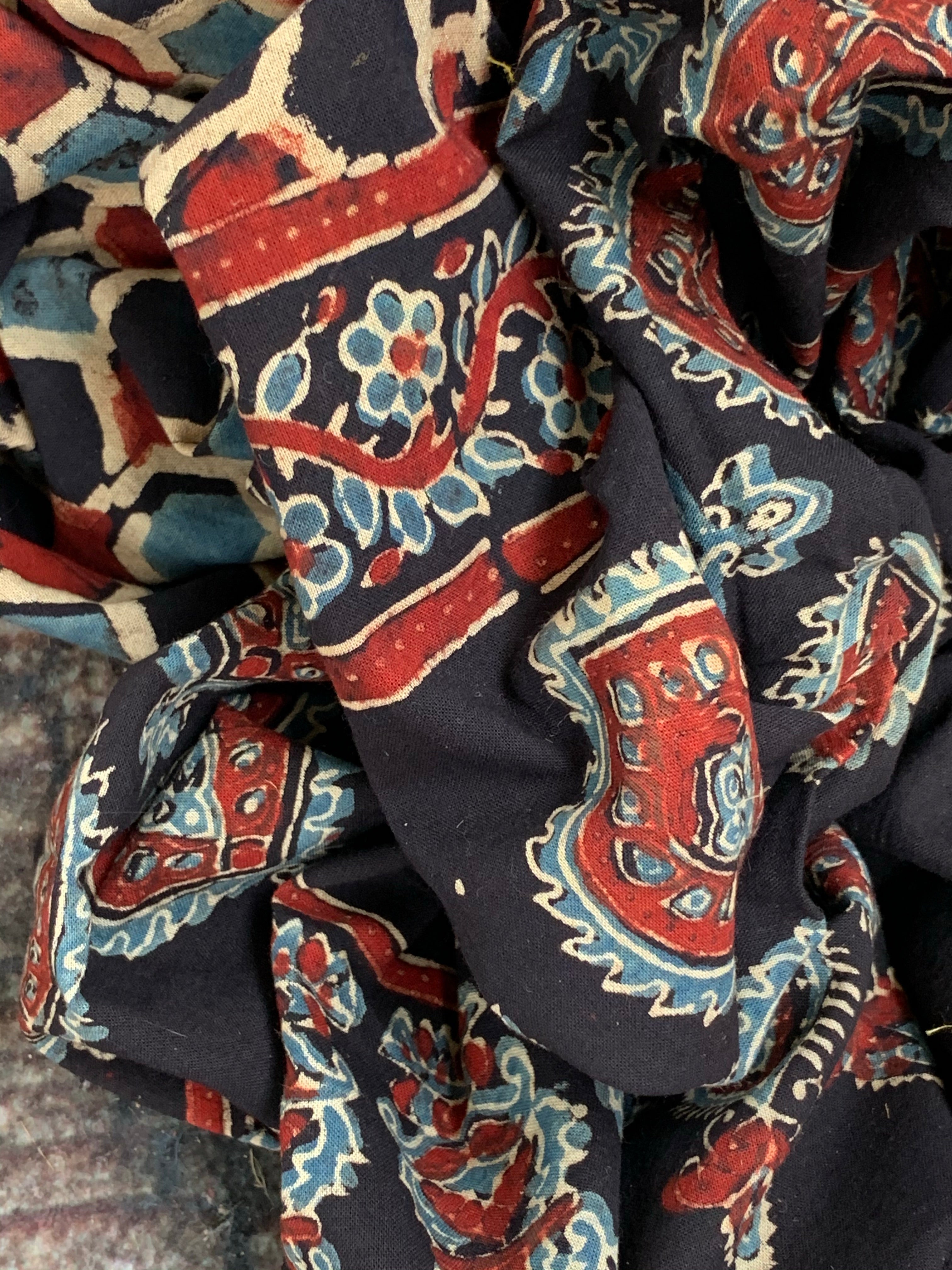Handblock Ajrakh Cotton Suit