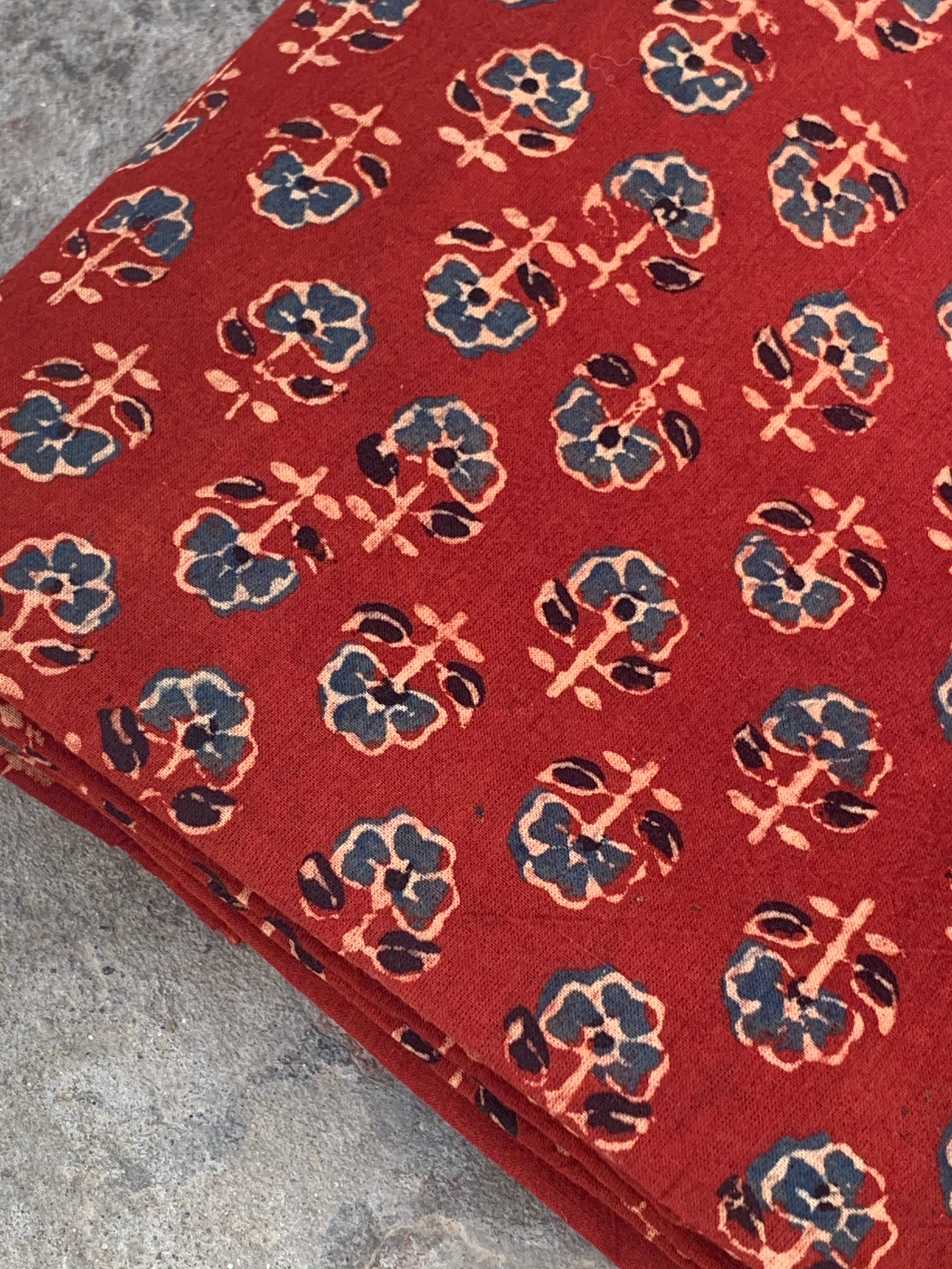 Handblock Ajrakh Cotton Suit
