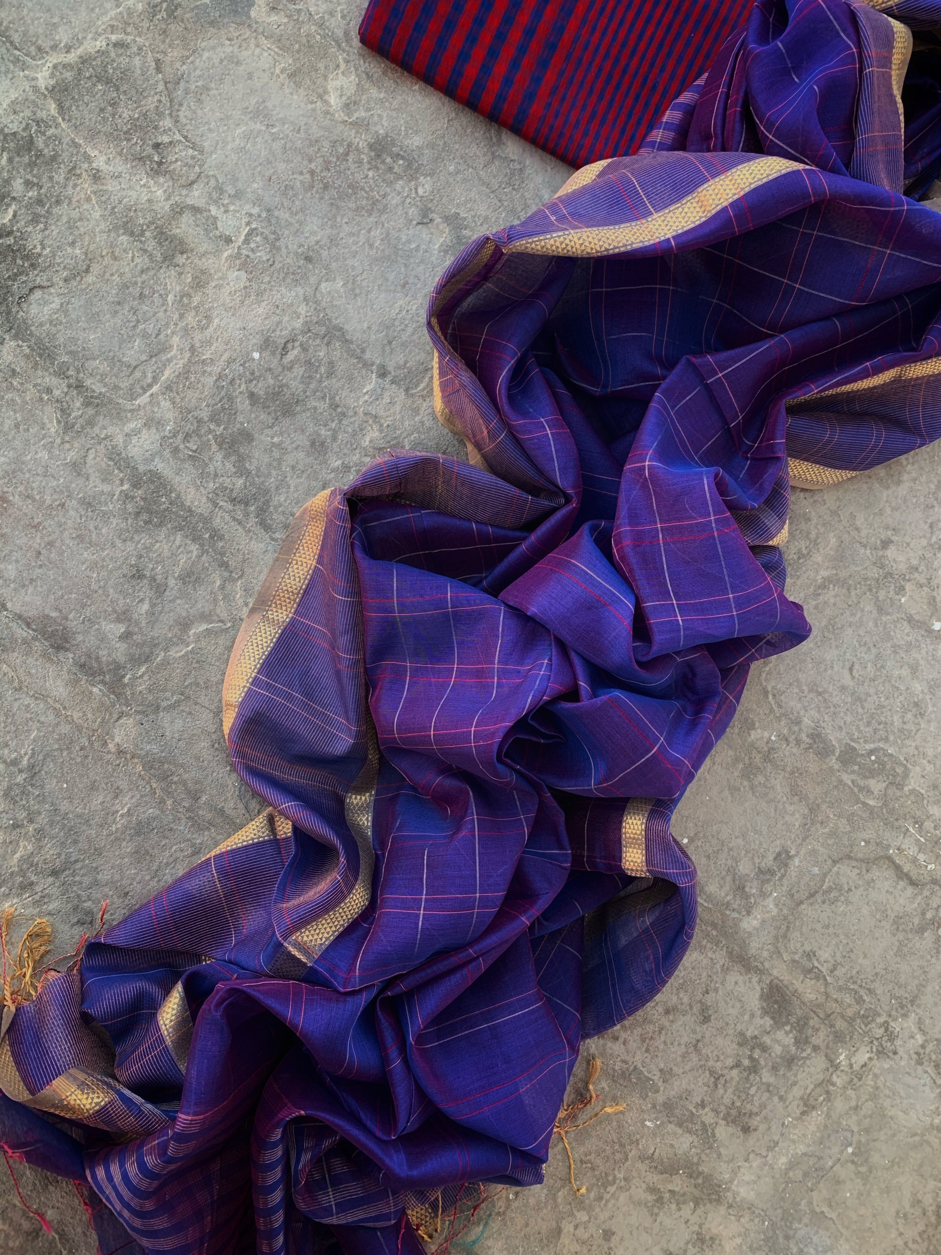 Handwoven Maheshwari Kurta dupatta set