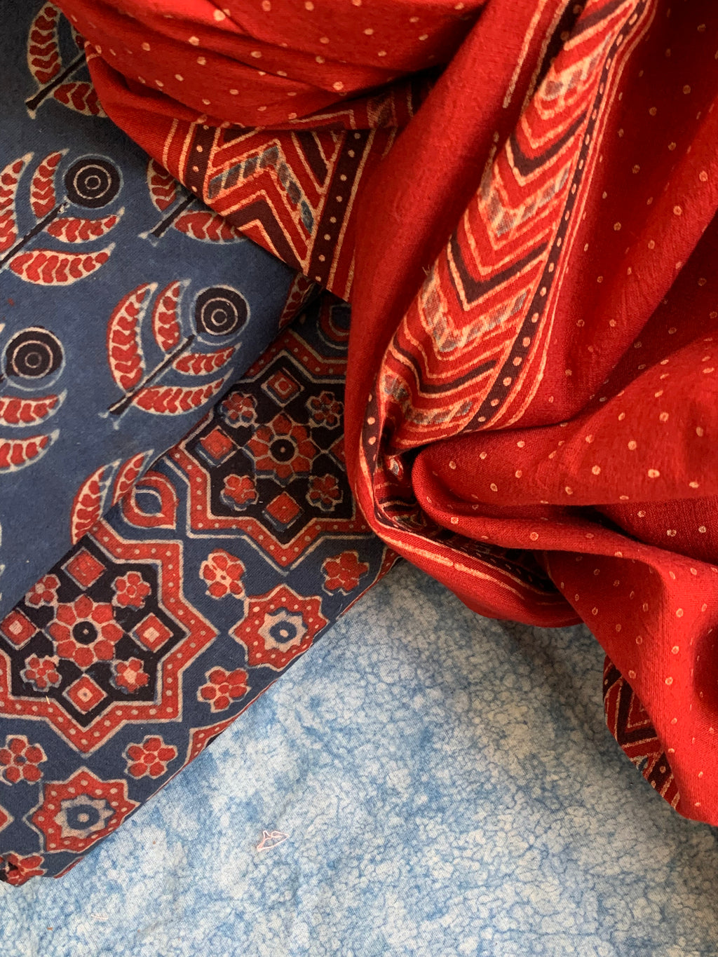 Natural Dyes Handblock Ajrakh Cotton Suit