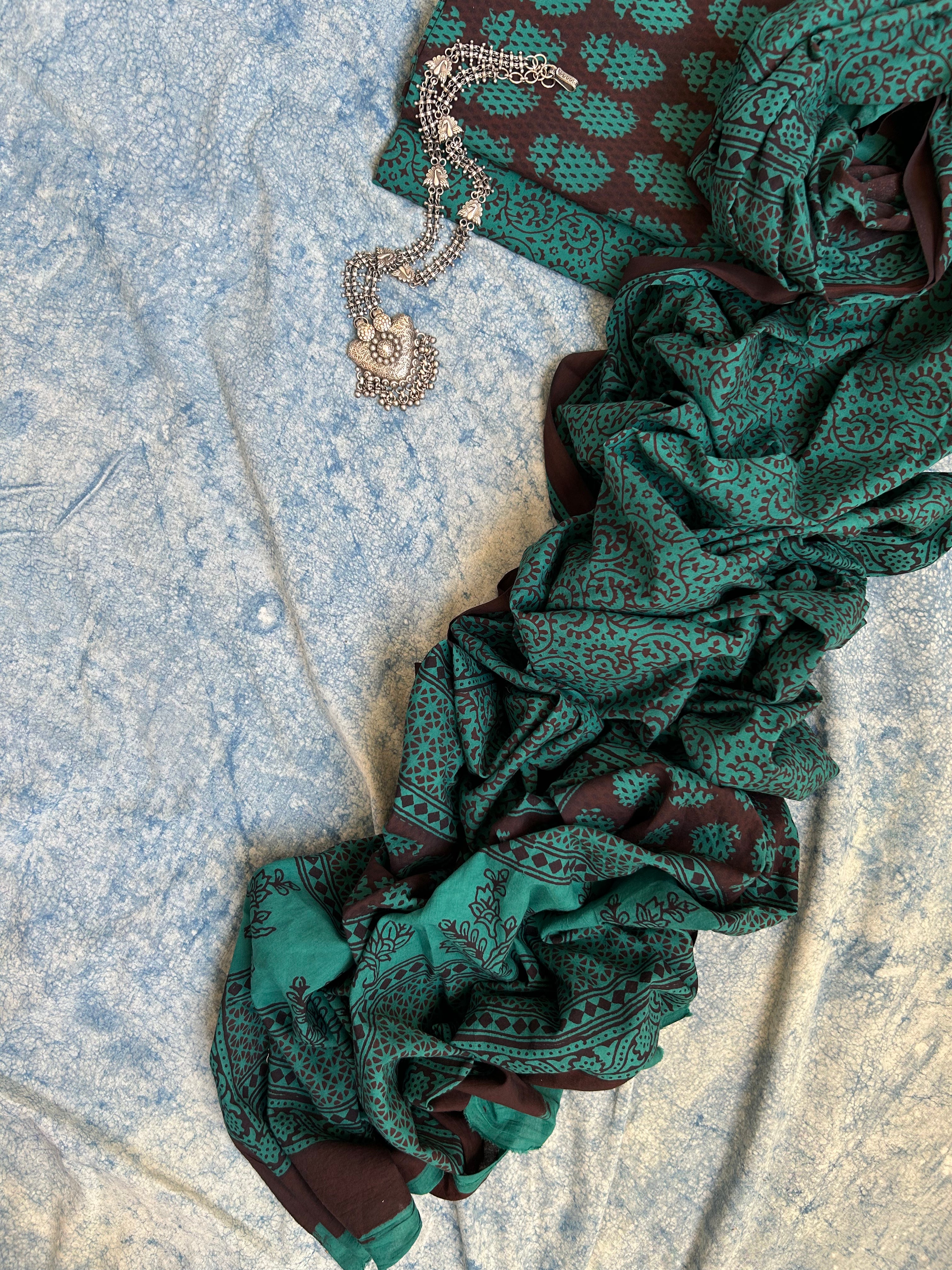Natural Dyed Bagh Block Print Cotton Suit