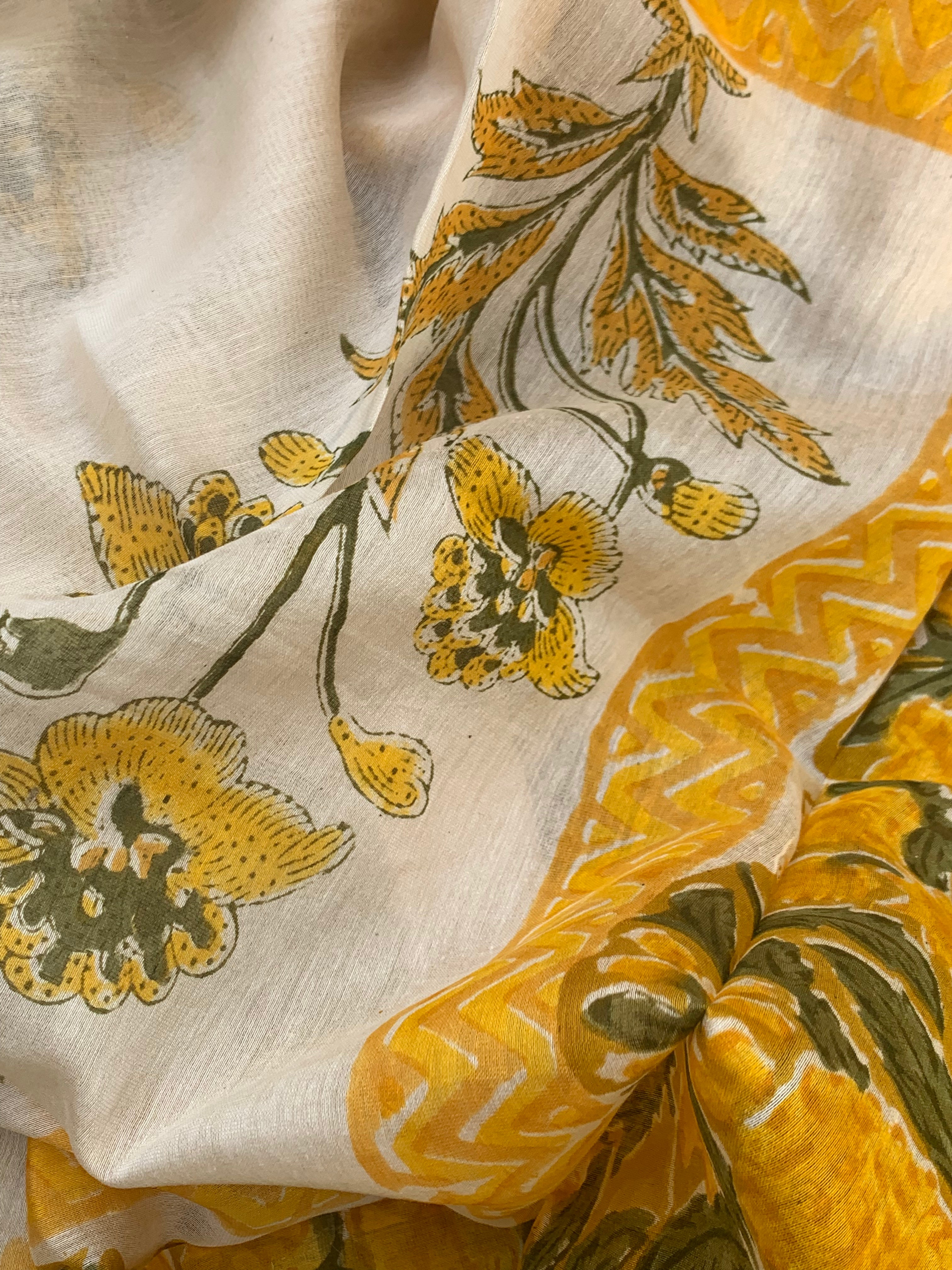 Handblock Chanderi Silk Cotton Suit