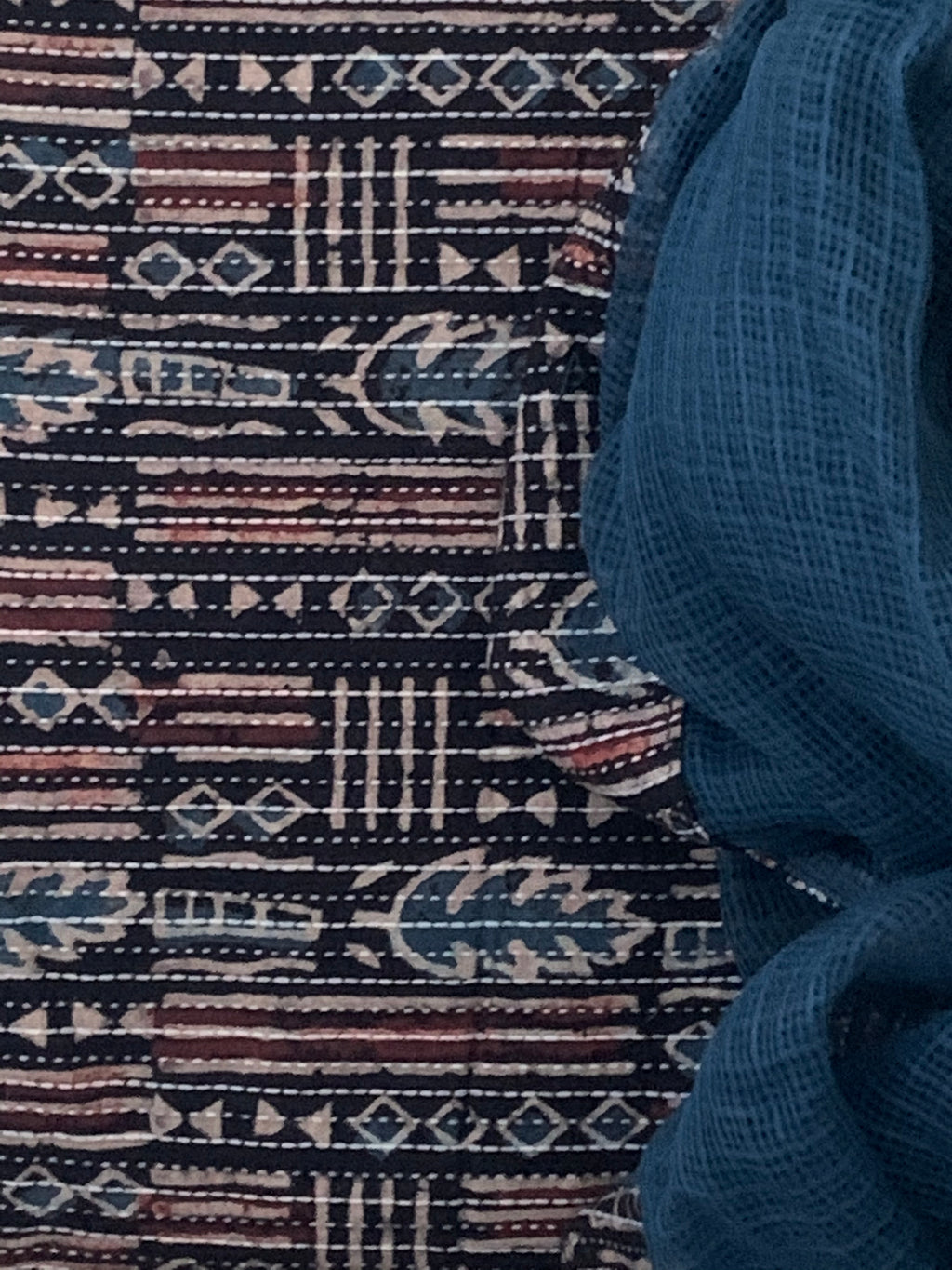 Handblock Ajrakh Cotton Kota Suit
