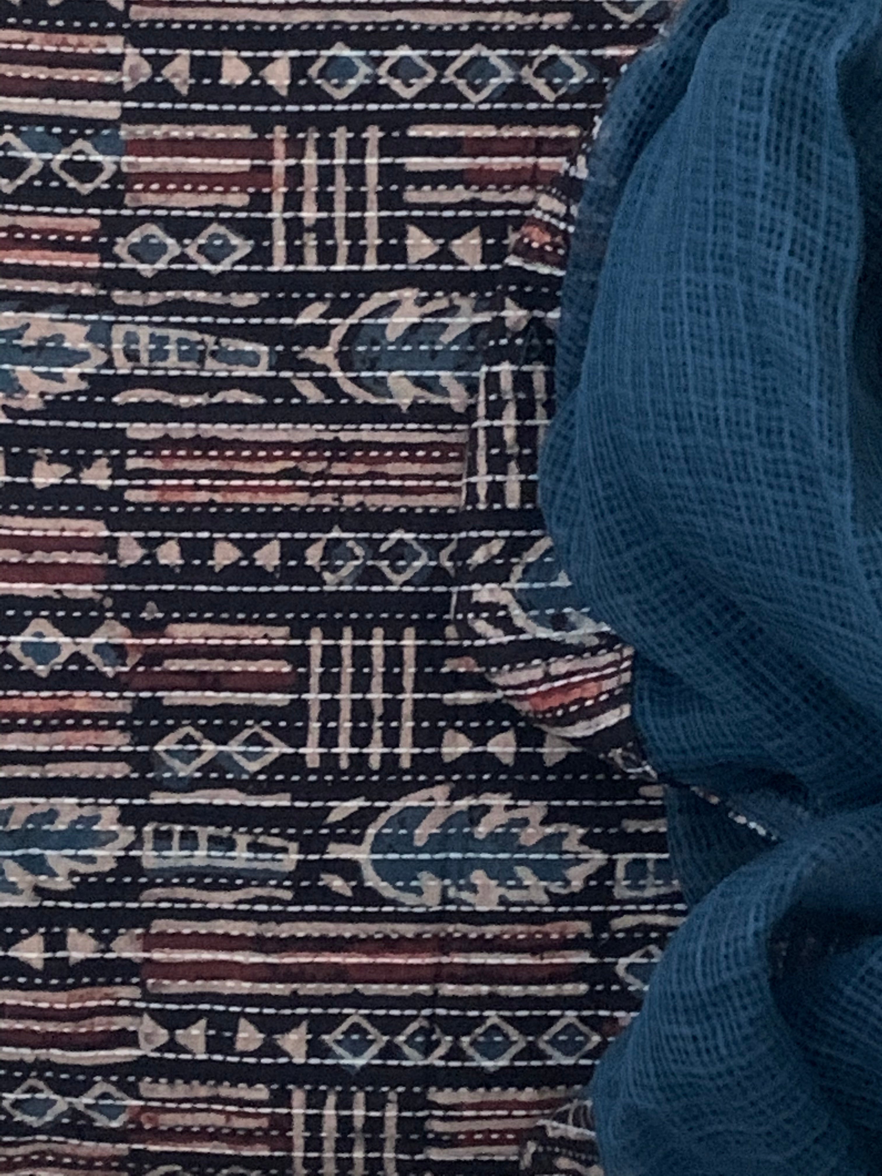 Handblock Ajrakh Cotton Kota Suit