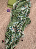 Pastel Green Handcrafted Cotton Chanderi Kurta Dupatta Set