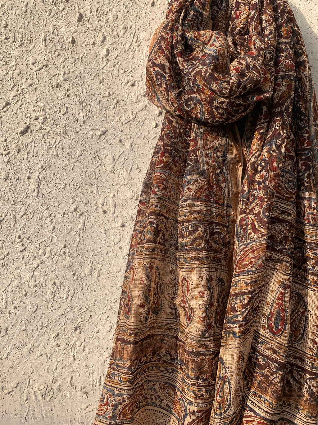 Handwoven and Handblock Natural Dye Kalamkari Kota Dupatta